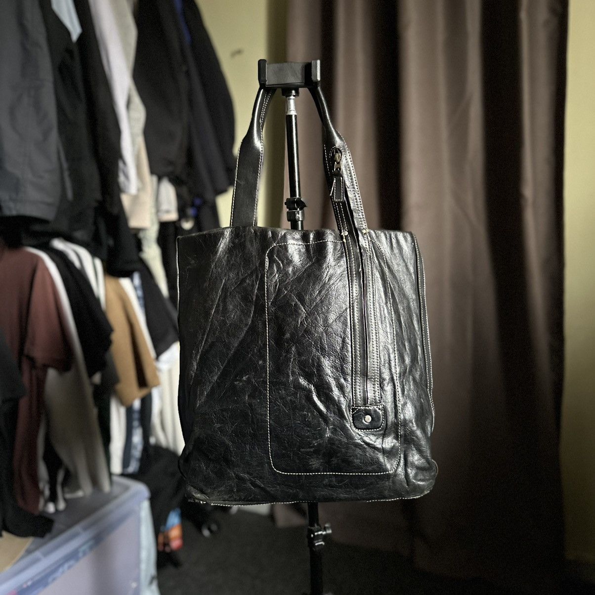 Japanese Brand LIN KU JAPAN GENUINE LEATHER TOTE BAG Size ONE SIZE - 2 Thumbnail