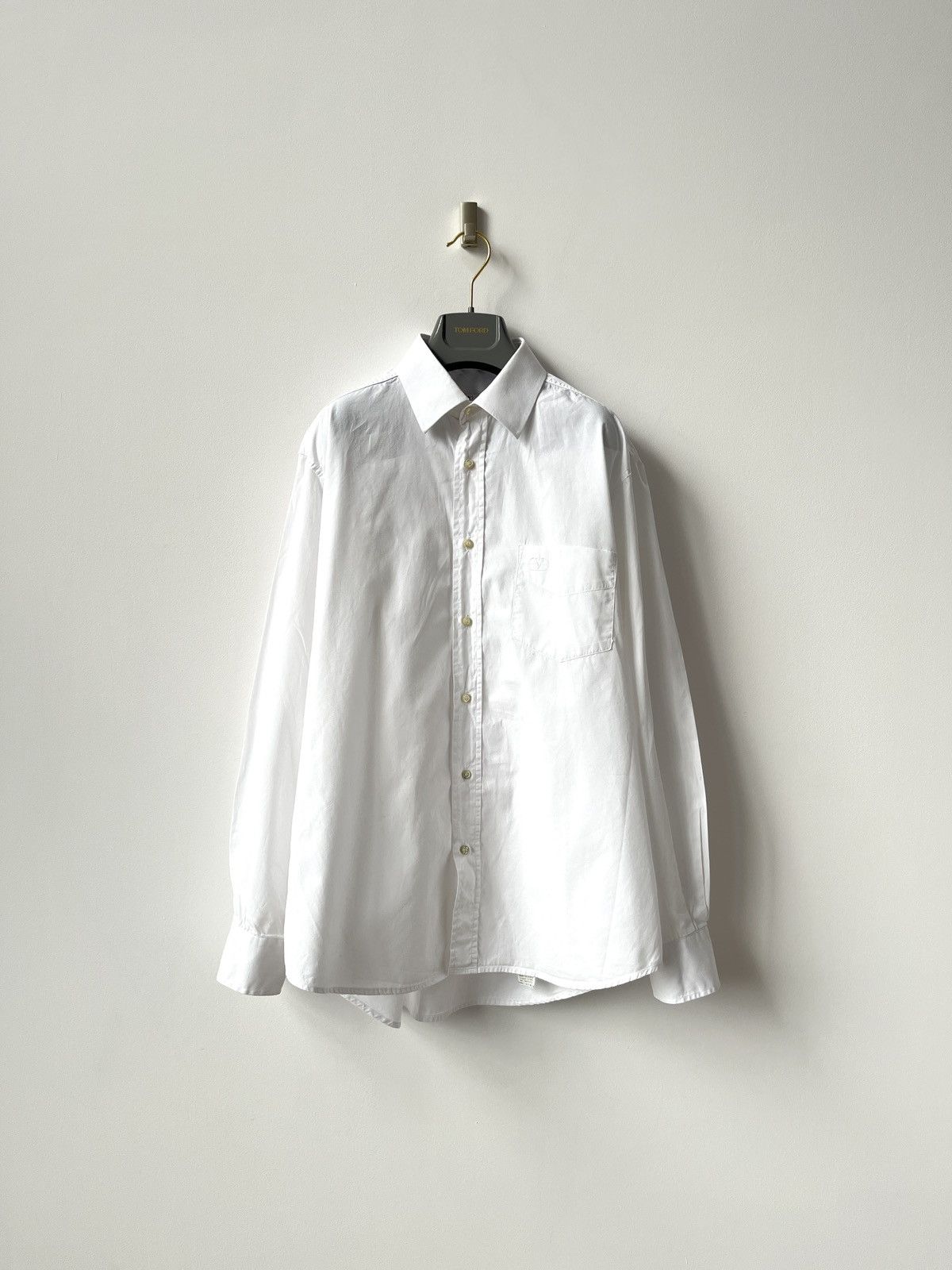 Valentino Vintage Valentino White Shirt Logo Italy Luxury 90s Size US L / EU 52-54 / 3 - 2 Thumbnail