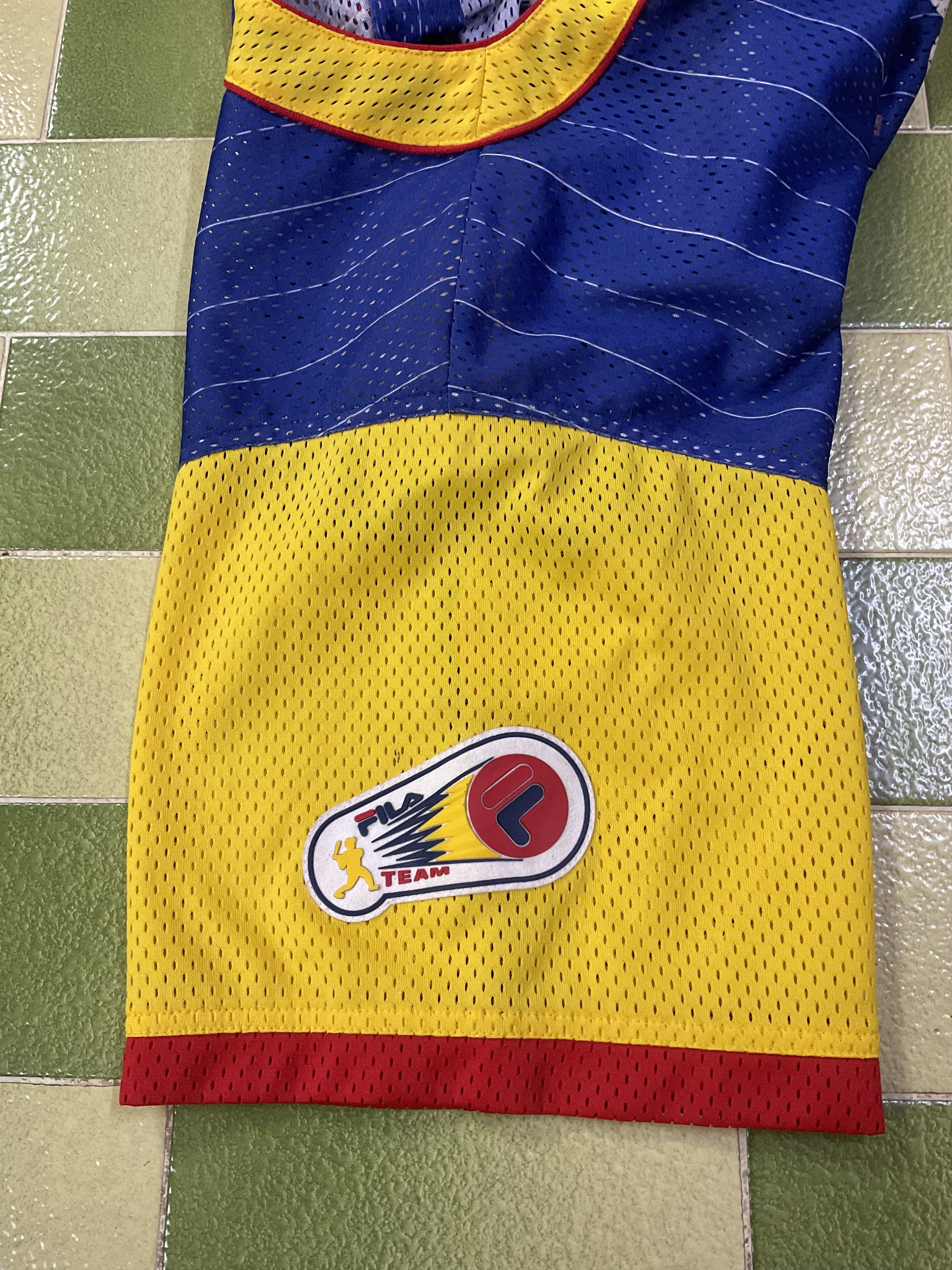 Fila Vintage 1999 Fila Team Baseball Mesh Jersey Shoulder Pads Size US L / EU 52-54 / 3 - 9 Thumbnail