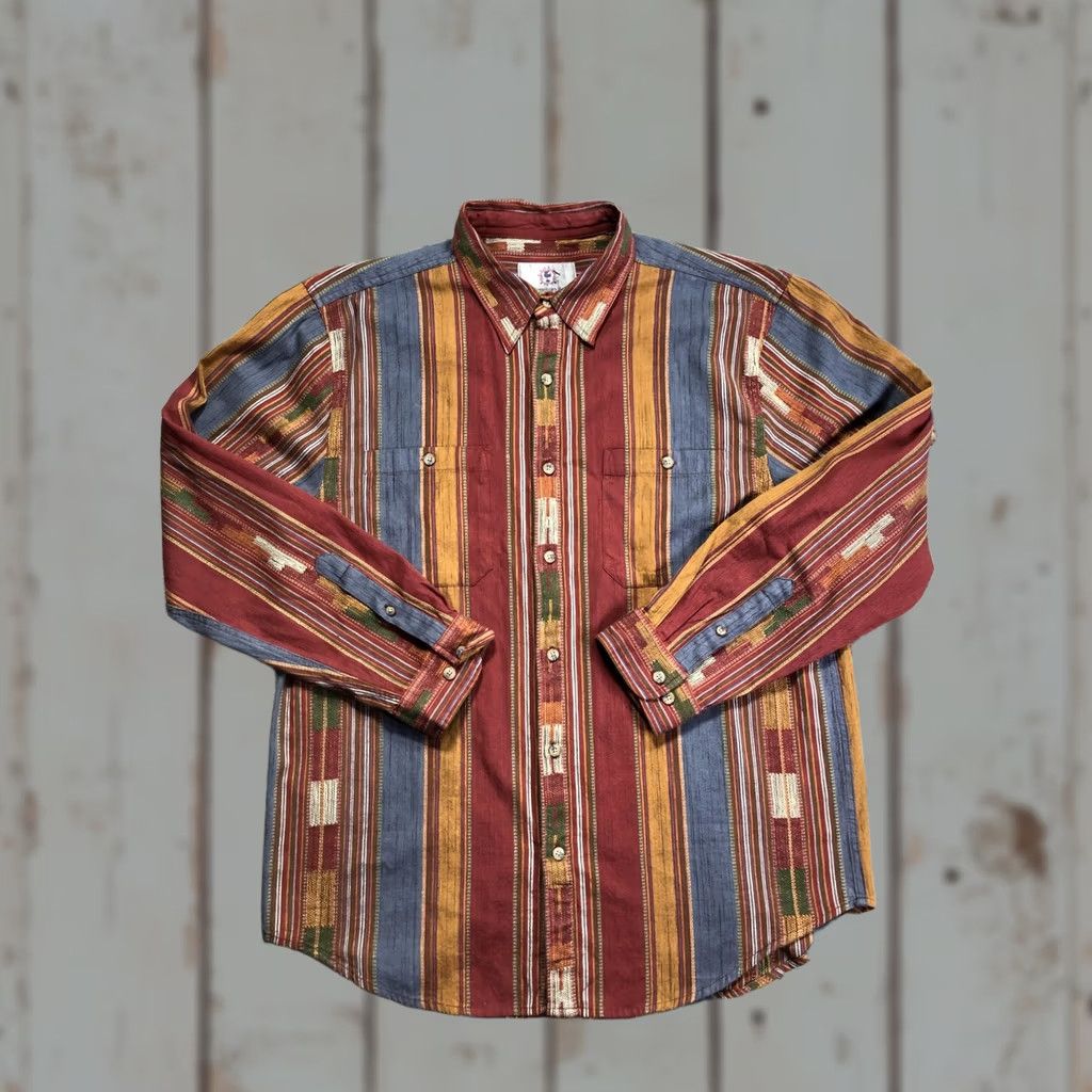 The Territory Ahead The Territory Ahead Shirt Mens XL Multicolor Stripe Long Sleeve Button Up Western Size US XL / EU 56 / 4 - 1 Thumbnail