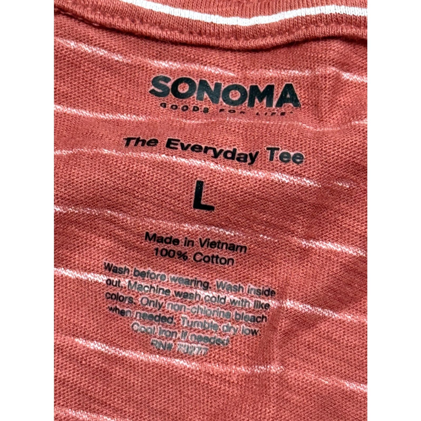 Vintage Sonoma Shirt Womens L Red White Striped V-Neck Long Sleeve Shirt Pullover Knit Cotton Casual Modern Basic Fall Spring Summer Modern Womens Size L / US 10 / IT 46 - 5 Thumbnail