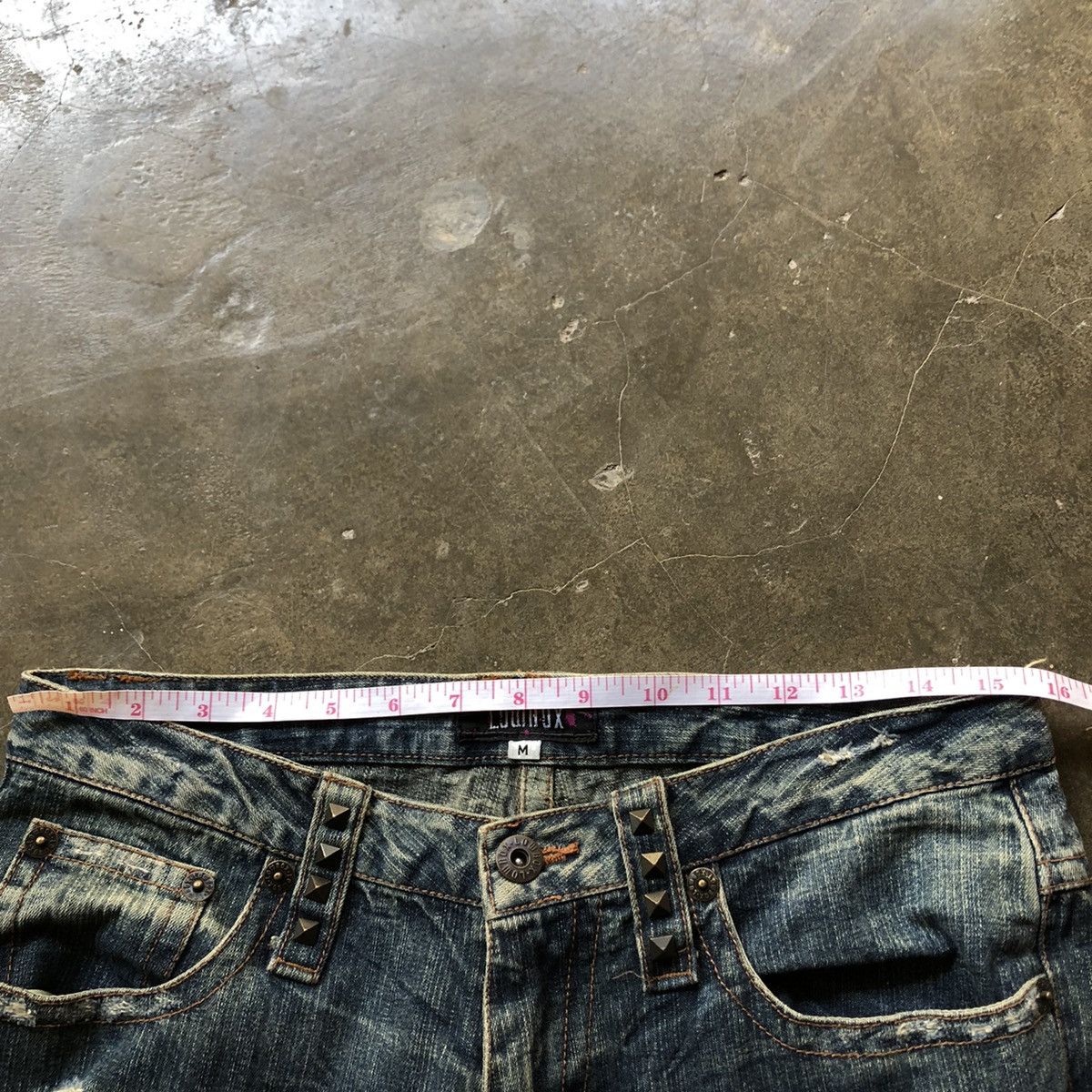 Japanese Brand × LOWBOX Lowbox Punk Stayle Flare Jeans 🍒 Size US 31 - 14 Thumbnail