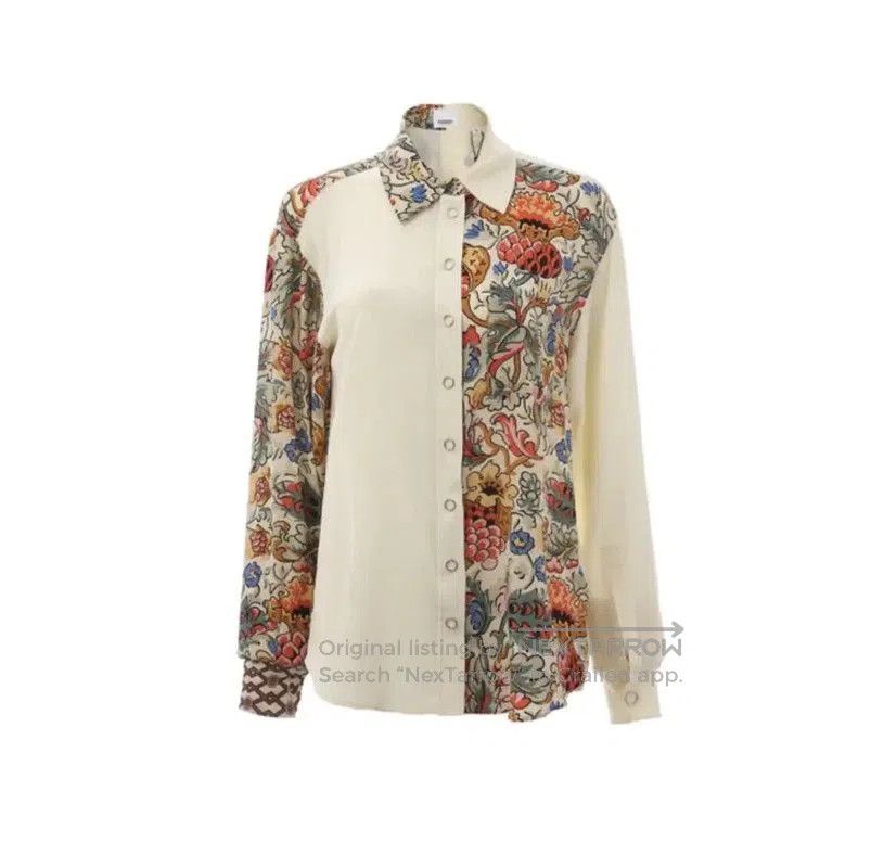 Burberry Burberry Multicolor Silk Long Sleeve Shirt. Size XS / US 0-2 / IT 36-38 - 6 Thumbnail