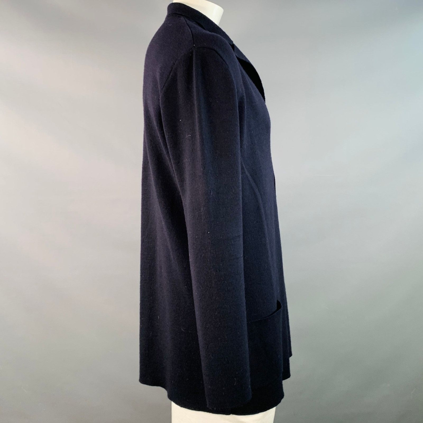 Barneys New York BARNEY'S NEW YORK Size L Navy Wool Button Up Cardigan Size US L / EU 52-54 / 3 - 2 Thumbnail