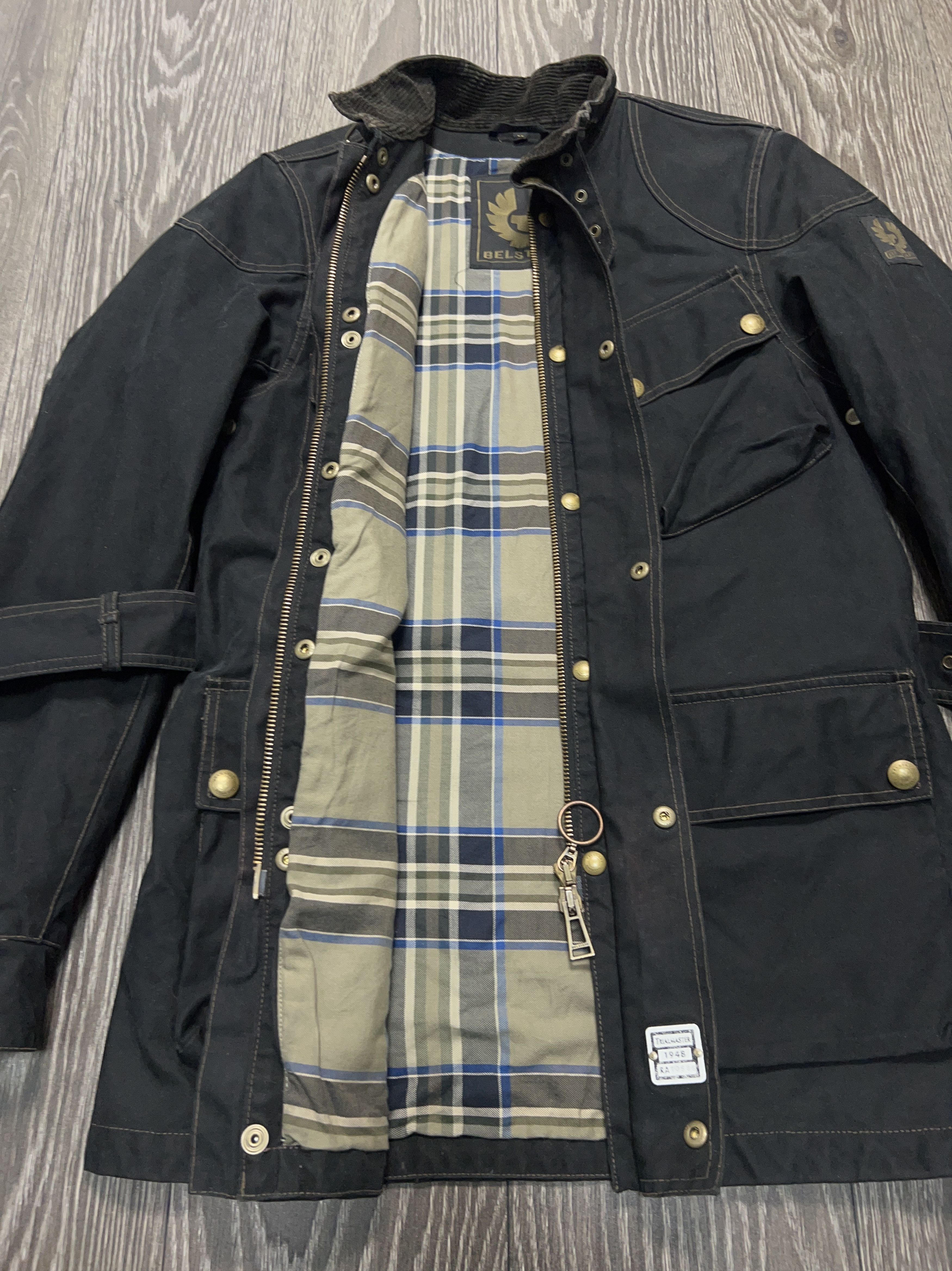 Belstaff Mens Trialmaster Black Motorcycle Belted Cotton Jacket Coat Size US M / EU 48-50 / 2 - 8 Thumbnail