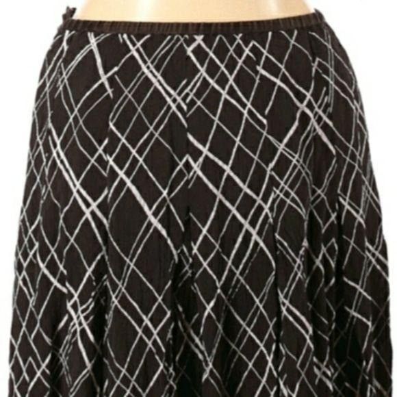 Ellen Tracy Ellen Tracy Silk Pleated Plaid Kirt Sz 14 Brown Crinkle Ful Size 36" / US 14 / IT 50 - 8 Thumbnail