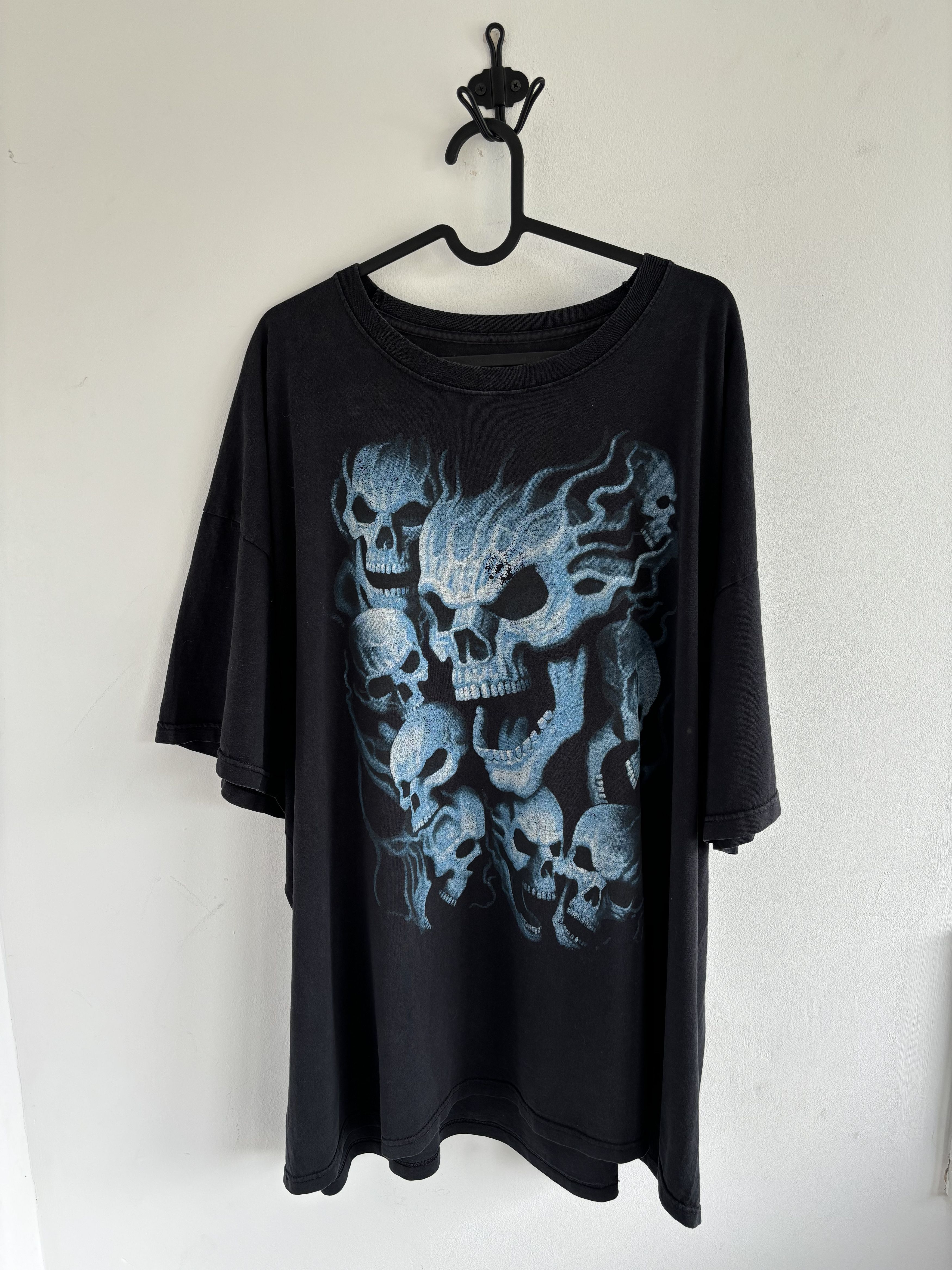 Vintage Vintage Ghost Flaming Skulls Faded Oversized AOP Tee Size US XXL / EU 58 / 5 - 1 Thumbnail