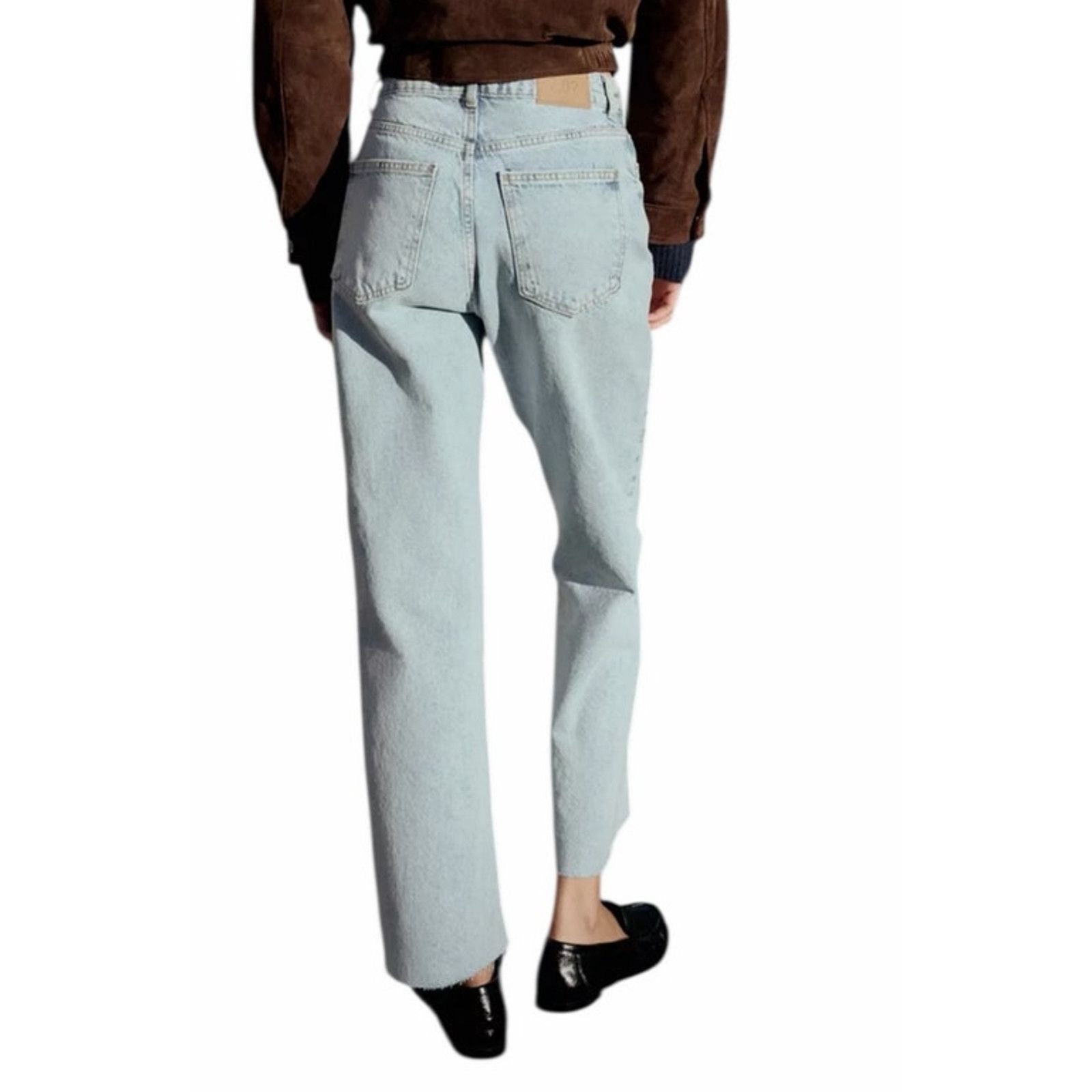 Zara Blue High Waist Straight Ankle Rigid Pocketed Cotton Jeans Size 27" / US 4 / IT 40 - 5 Thumbnail