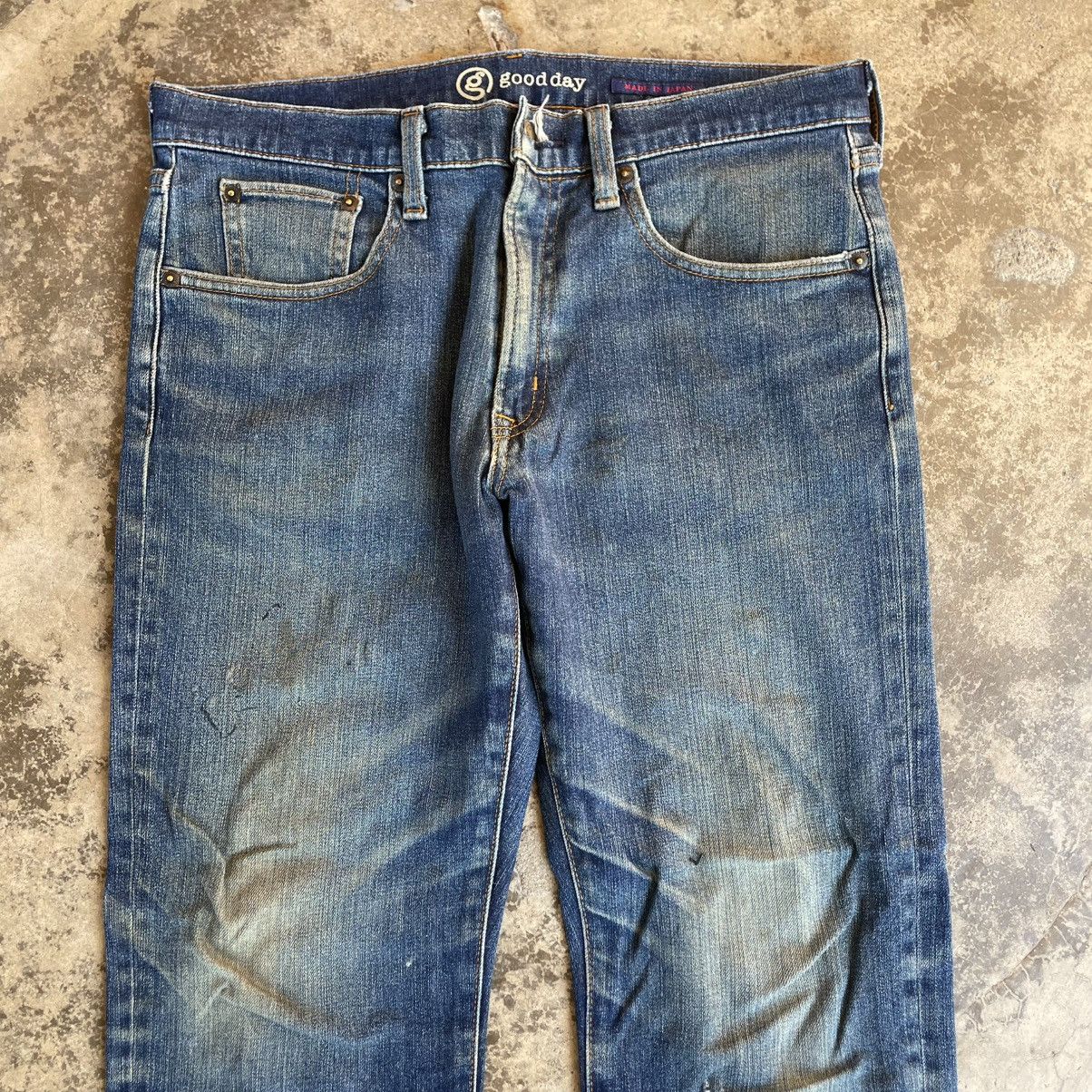 Japanese Brand 🔥🇯🇵Vintage Good Day Japan Made Stoned Washed Denim Jeans Size US 32 / EU 48 - 2 Thumbnail