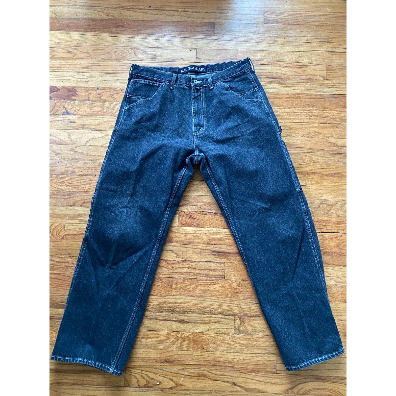 Nautica Nautica Jeans 36x31 Baggy Skater Wide Loose Blk Carpenter Size US 36 / EU 52 - 1 Thumbnail