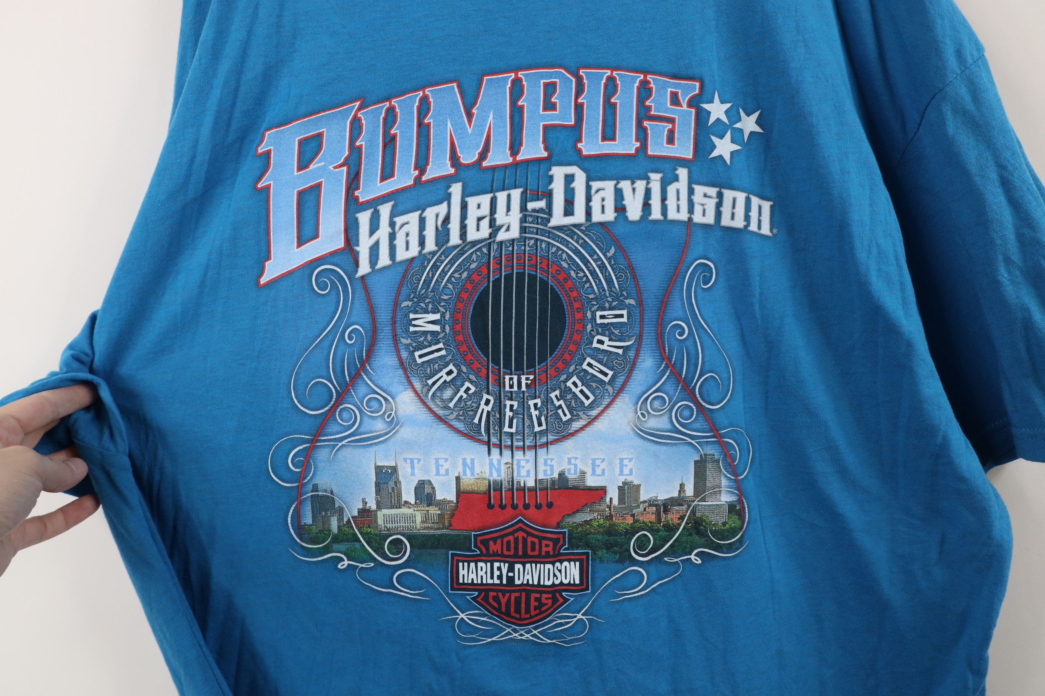 Harley Davidson Harley Davidson Spell Out Big Logo Jersey Knit T-Shirt Blue Size US XXL / EU 58 / 5 - 13 Thumbnail