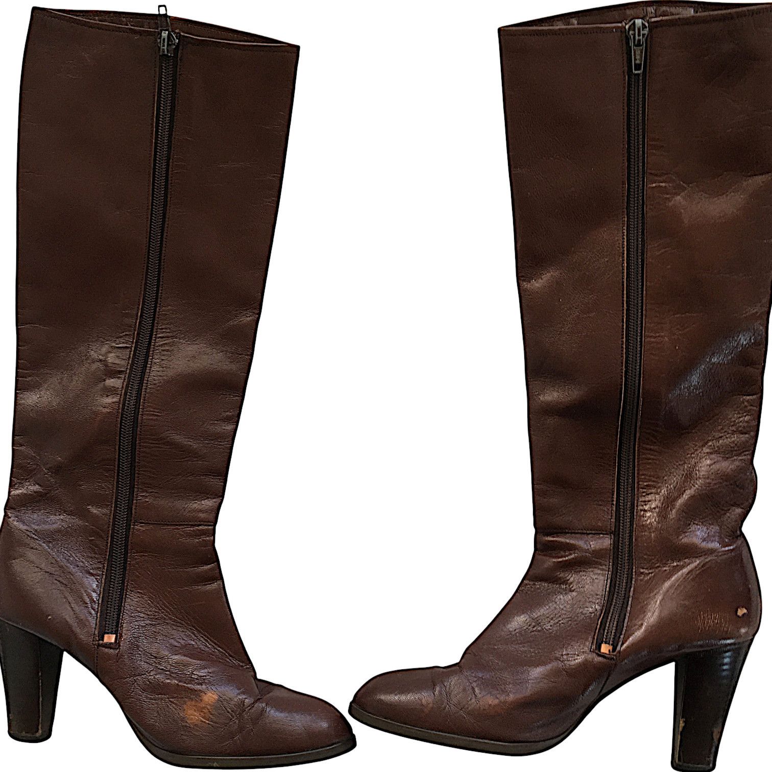 Vintage Brown Leather Cavalry Boots – Vintage 1970s Retro Size US 6 / IT 36 - 3 Thumbnail