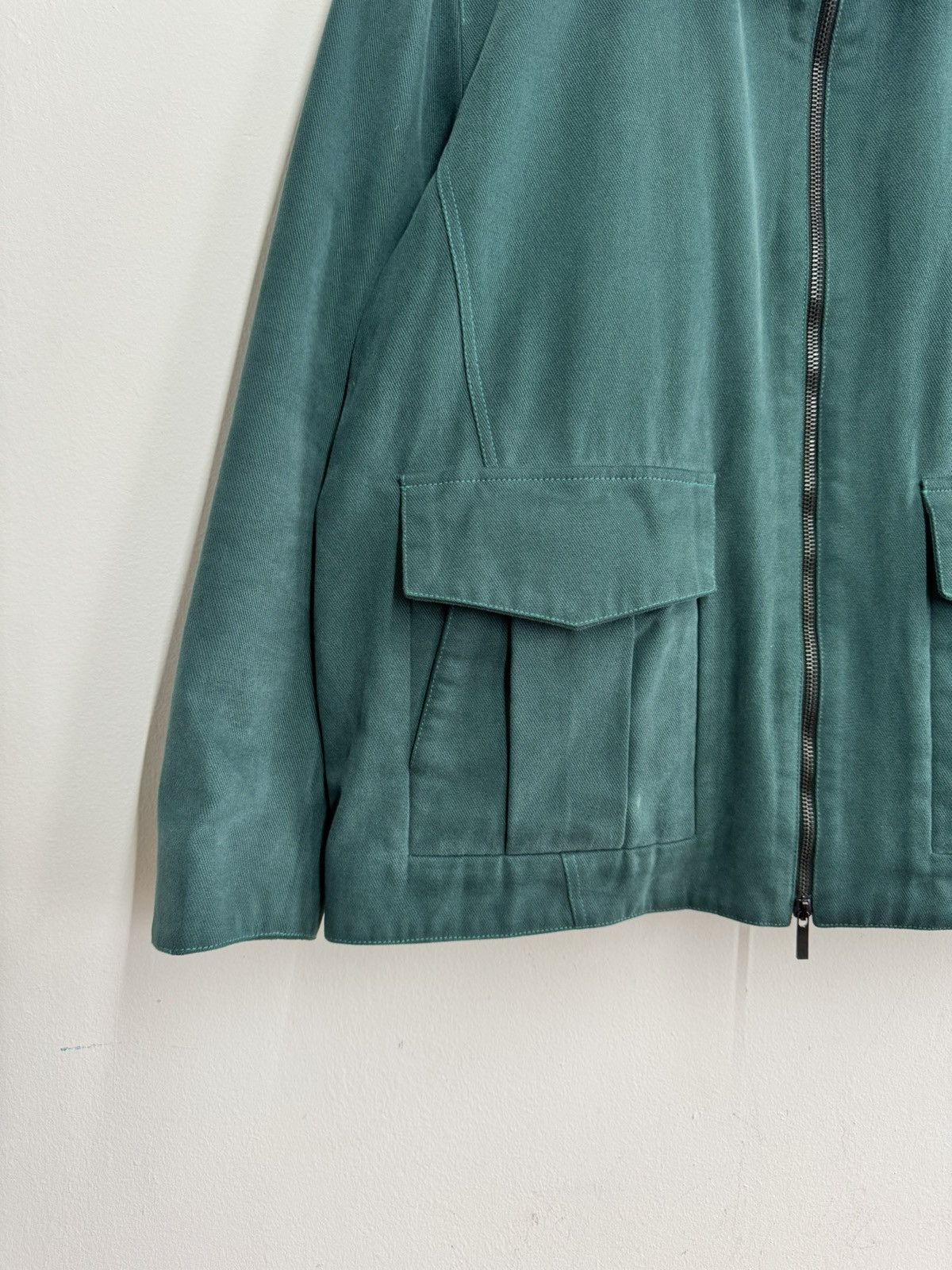 Stoffa Stoffa Cotton Canvas Flight Jacket Green Size L Italy Size US L / EU 52-54 / 3 - 3 Thumbnail