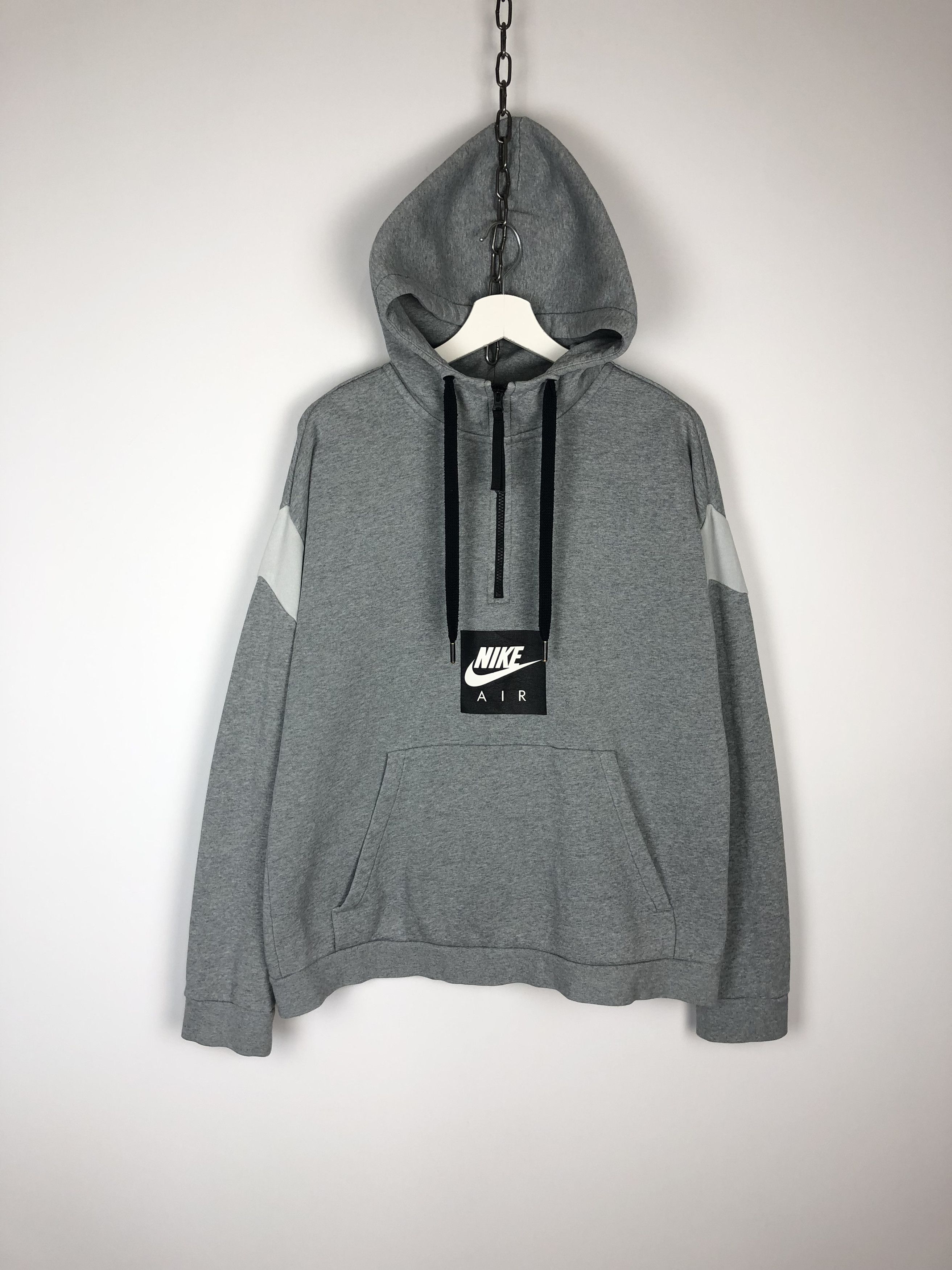 Nike Nike Air Hoodie Center Logo Streetwear Drill Gray size M Size US M / EU 48-50 / 2 - 1 Thumbnail