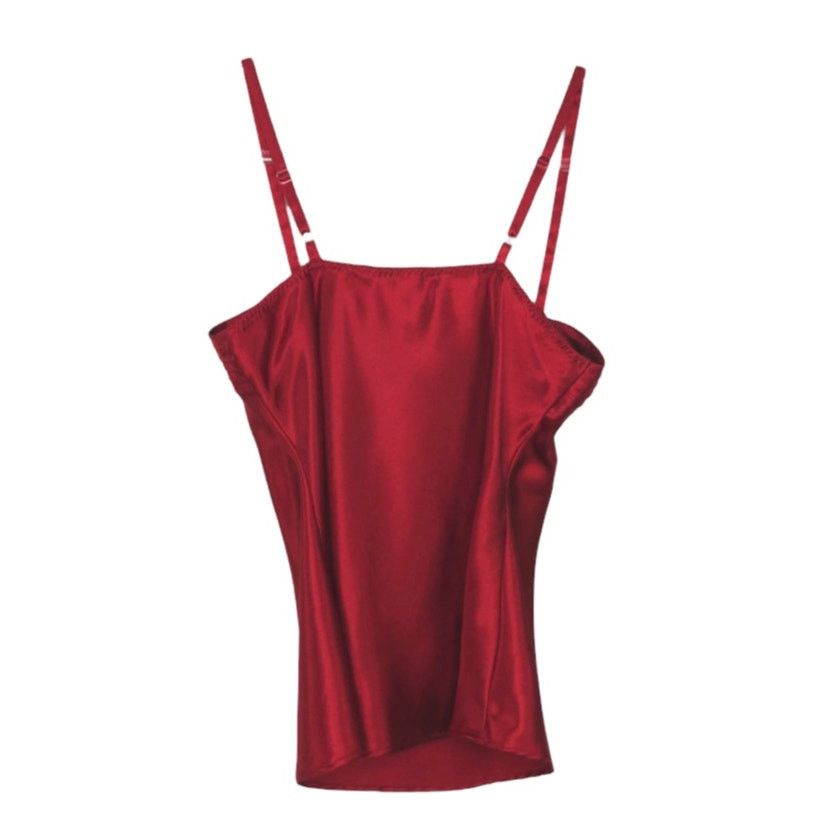 Vintage Y2k Cato Red Satin Cami Top Small Spaghetti Strap Camisole Size S / US 4 / IT 40 - 3 Thumbnail
