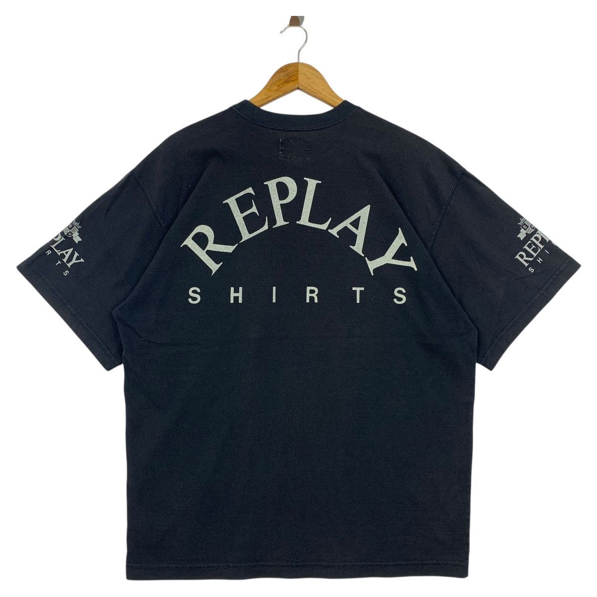 Replay × Vintage Vintage REPLAY SHIRT big spellout italian designer tee Size US L / EU 52-54 / 3 - 1 Thumbnail