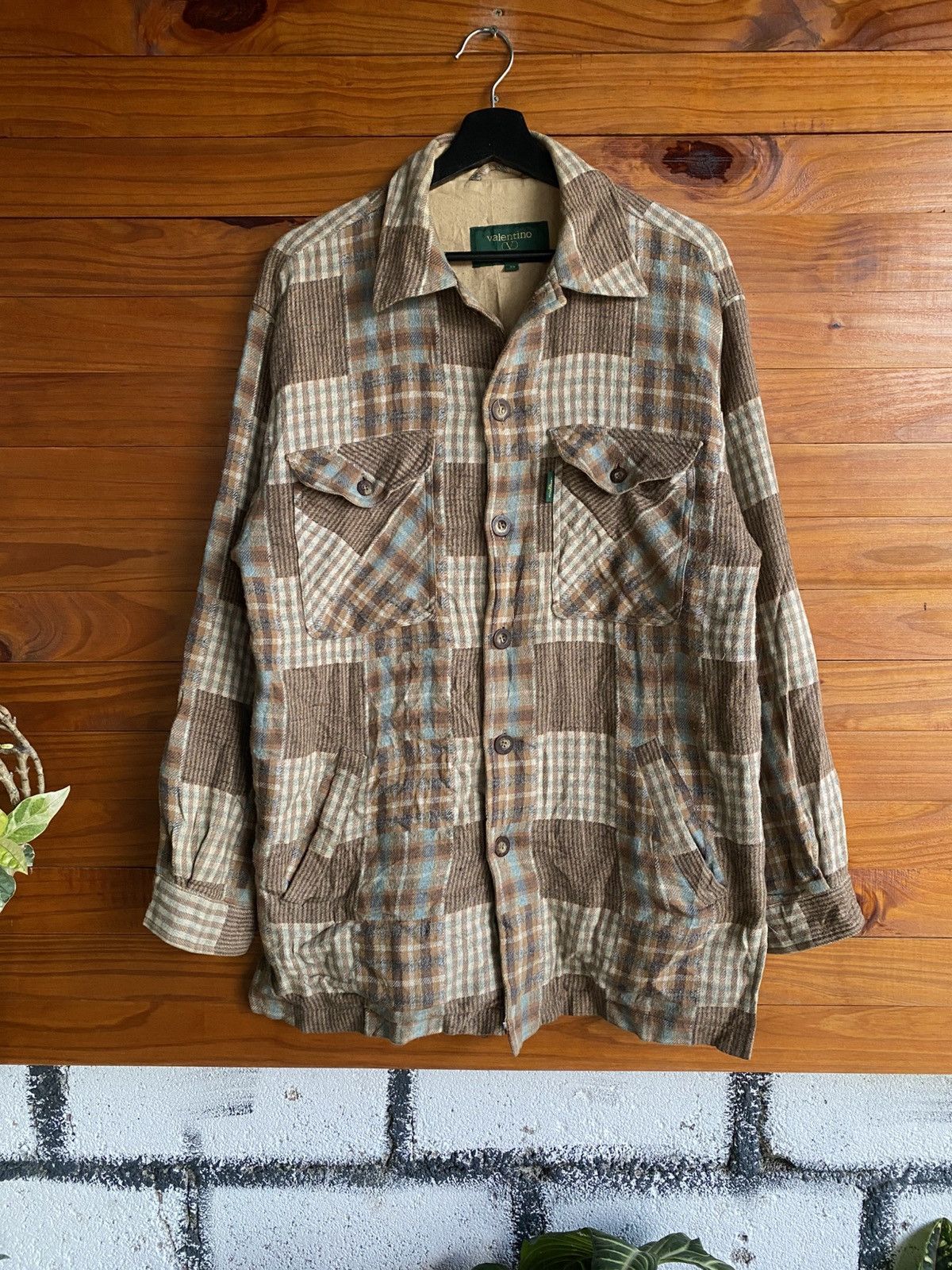 Valentino Vintage Valentino Jeans Patchwork Multi Check Overshirt Size US M / EU 48-50 / 2 - 3 Thumbnail