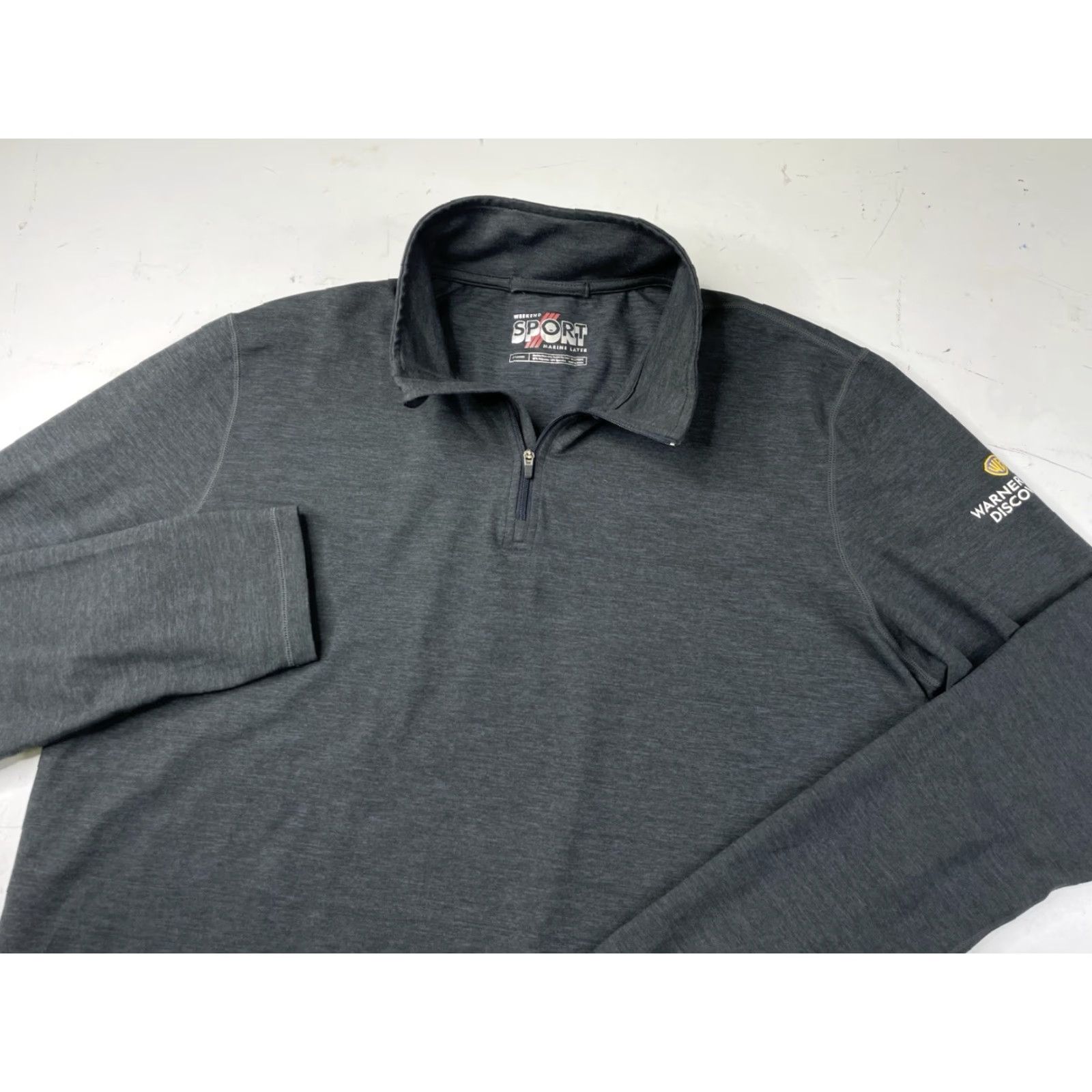 Marine Layer Marine Layer Weekend Sport Quarter Zip Mens XL Gray 1/4 Zip Breathable Quick Dry Logo Activewear Casual Golf Gym Hiking Walking Size US XL / EU 56 / 4 - 2 Thumbnail