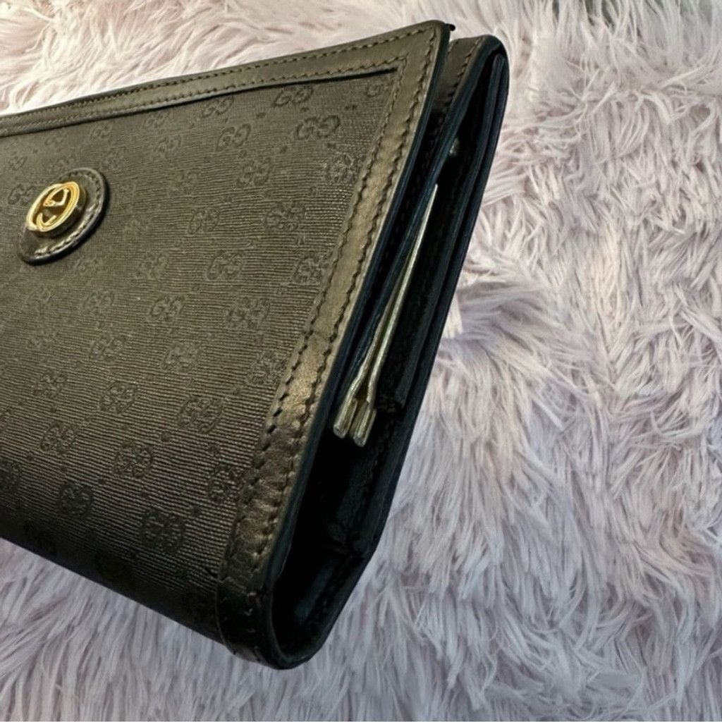 Gucci Gucci Black Wallet with Gold Logo Size ONE SIZE - 9 Thumbnail