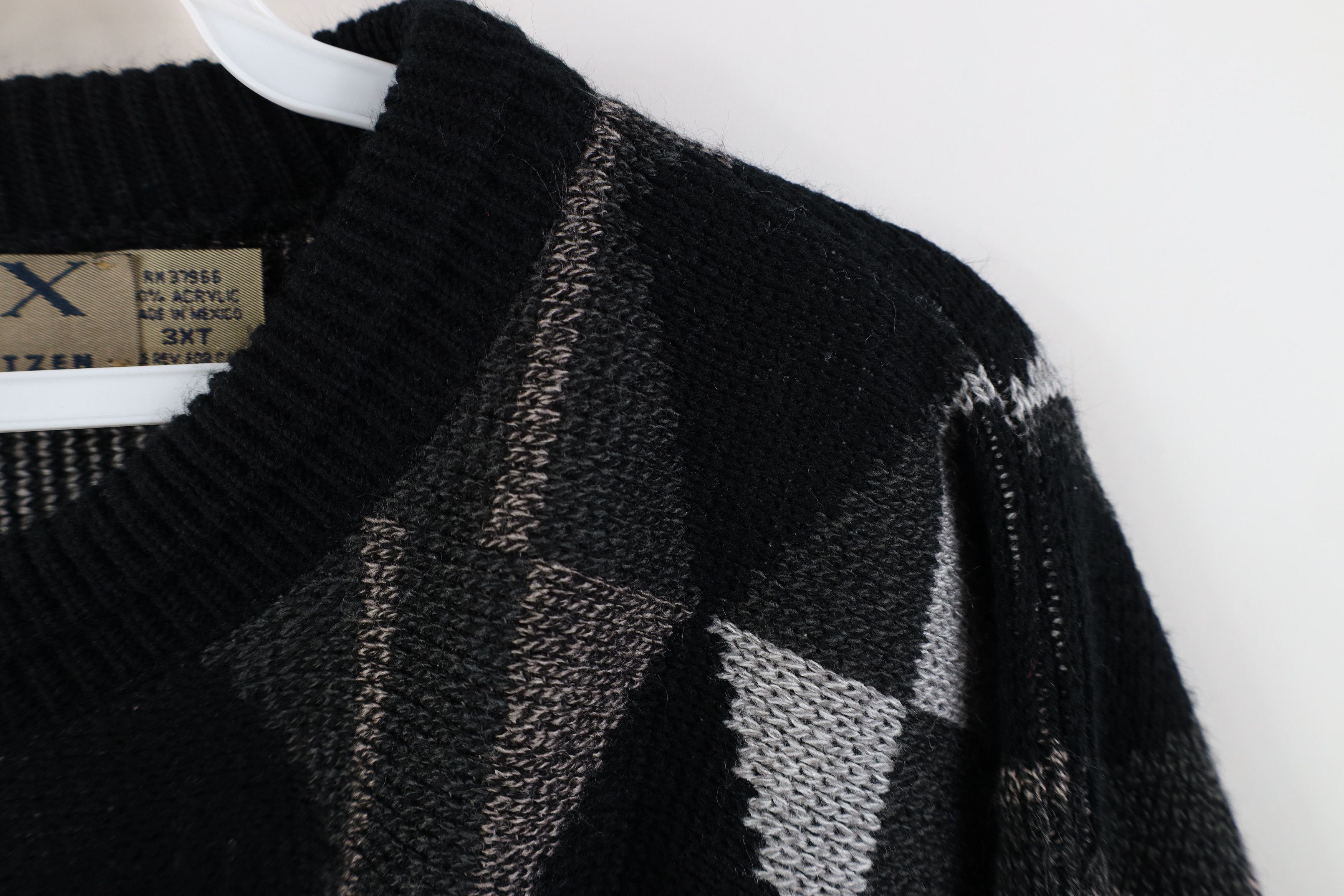 Vintage Vintage 90s Streetwear Geometric Knit Sweater Earth Tone Size US XXL / EU 58 / 5 - 9 Thumbnail