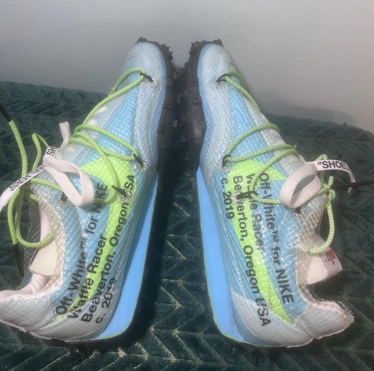 Nike × Off-White Nike Waffle Racer Off-White Vivid Sky Size US 10.5 / IT 40.5 - 5 Thumbnail