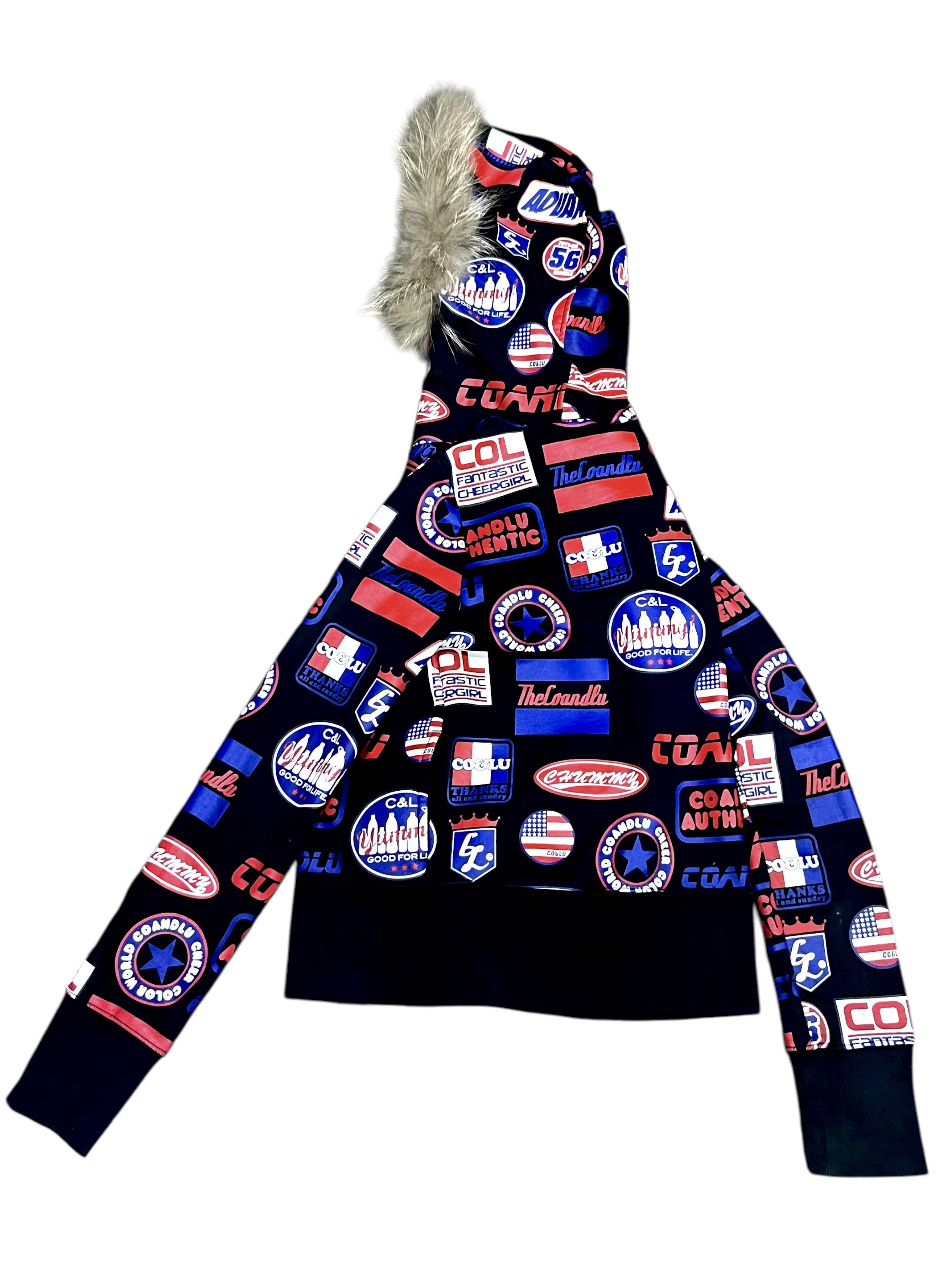 Other DOPE Est. 90’s FANTASTIC CHEERGIRL All Over Print Fur Hoodie Size XS / US 0-2 / IT 36-38 - 4 Thumbnail