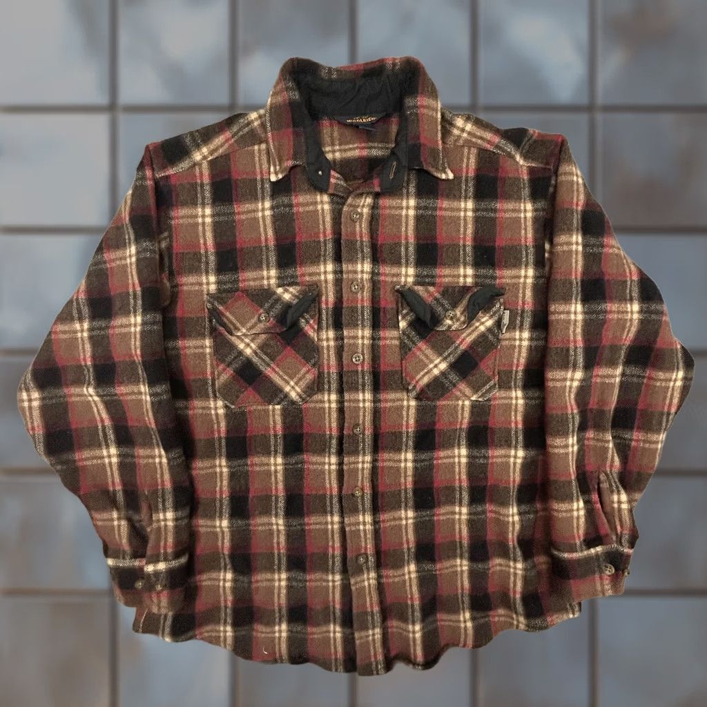 Vintage VINTAGE Woolrich Flannel Shirt Mens M Brown Red Plaid Button Up Wool 90s Size US M / EU 48-50 / 2 - 1 Thumbnail