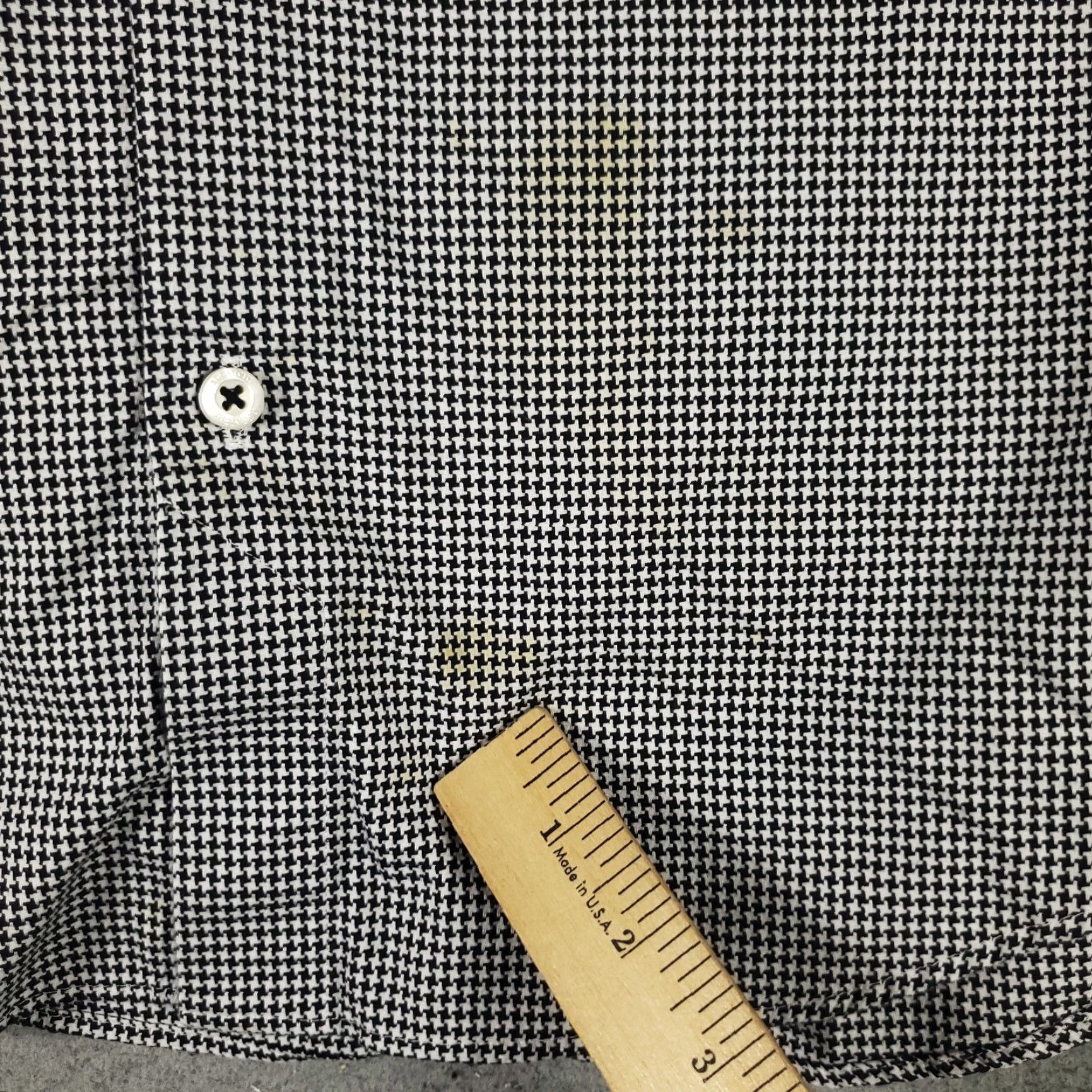 BUGATCHI VINTAGE Bugatchi Uomo Dress Shirt Mens Size 15.5 Long Sleeve Gray Geometric Cotton Business Casual Formal Size 40R - 6 Thumbnail