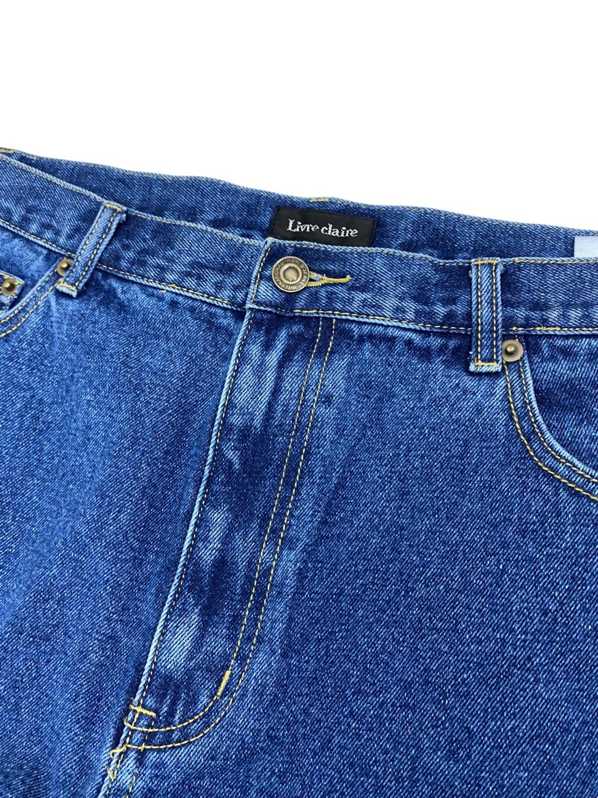 Japanese Brand Livre Claire Baggy Lace Up High Waist Denim Jean Rope Side Size US 34 / EU 50 - 8 Thumbnail