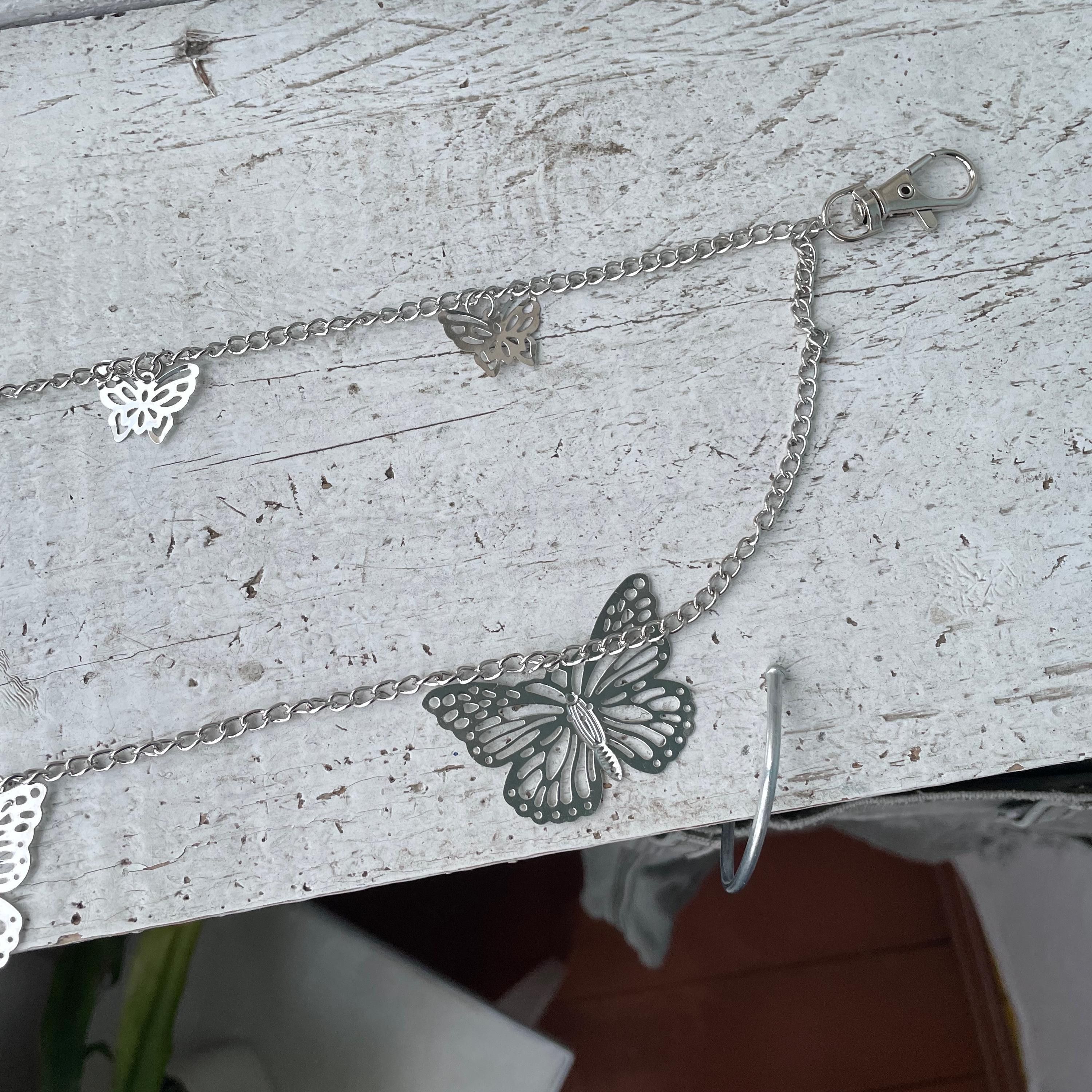 Other butterfly Y2K Matte Chrome Grunge Punk Goth alt Size ONE SIZE - 5 Thumbnail