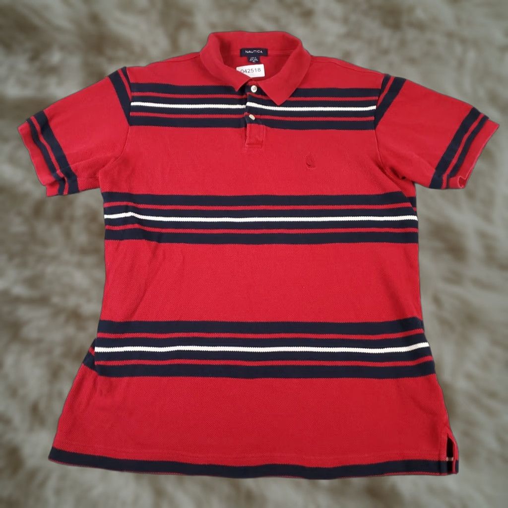 Nautica VINTAGE? No. Nautica Polo Shirt Mens XL Red Striped Short Sleeve Casual Button-Front Classic Polo XL Red Nautica Mens Shirt Size US XL / EU 56 / 4 - 1 Thumbnail