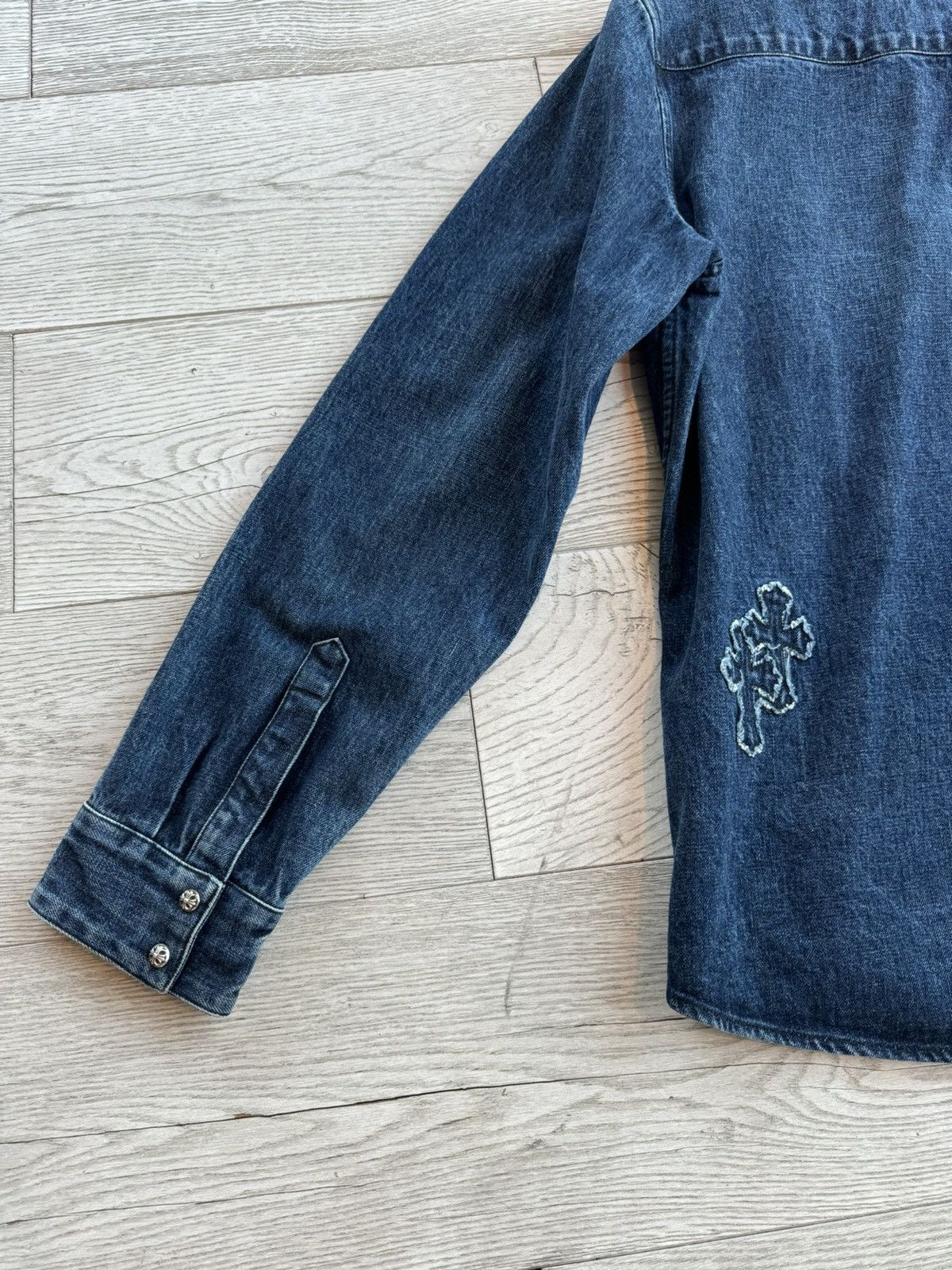 Chrome Hearts Chrome Hearts Denim Cross Patch Overshirt Size US XXL / EU 58 / 5 - 6 Thumbnail