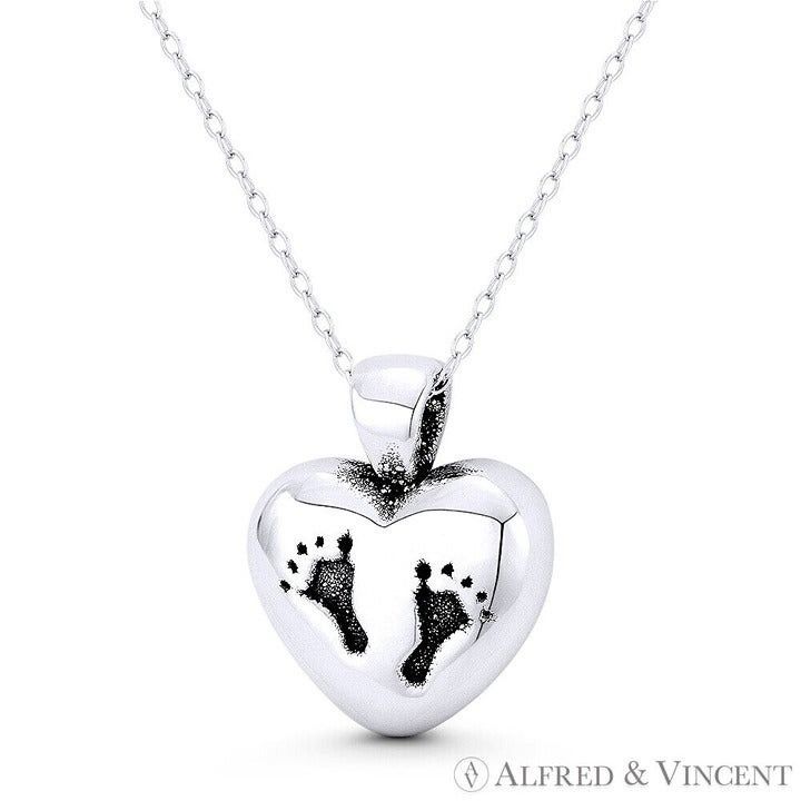 Other Heart & Baby Footprint Motherhood Charm Pendant Size ONE SIZE - 1 Preview