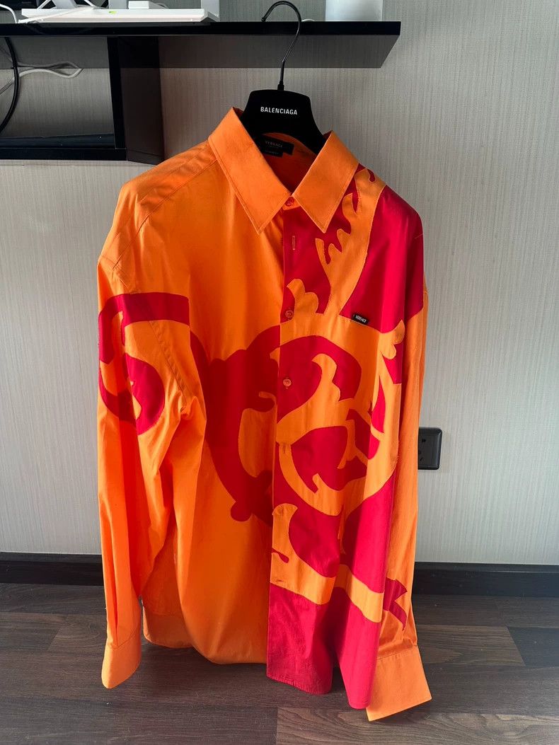 Versace Versace Orange shirt Size US XL / EU 56 / 4 - 2 Thumbnail