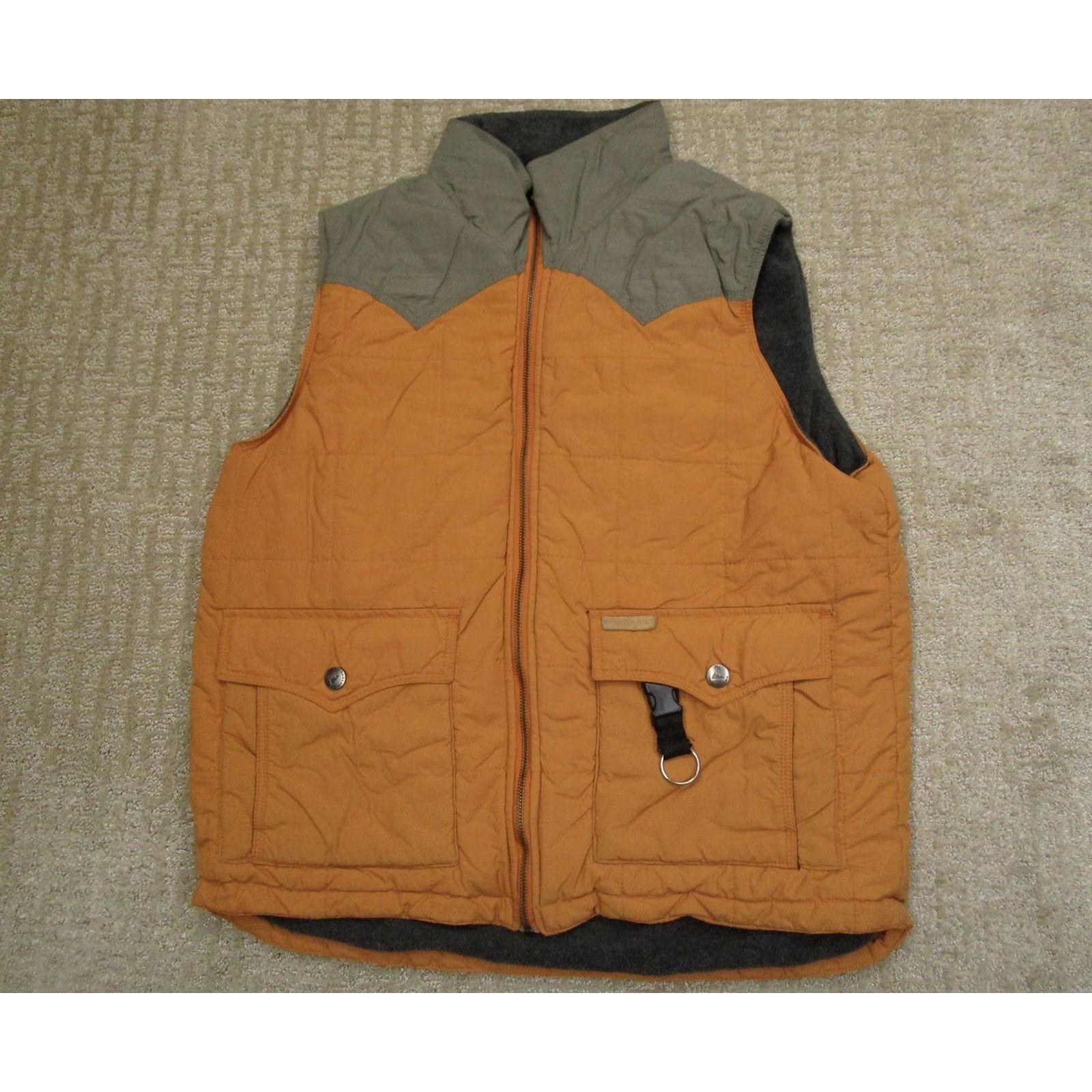 Vintage Powder River Outfitters Vest Mens Medium Orange Quilted Outdoor Western Utility Vest Size US M / EU 48-50 / 2 - 2 Thumbnail