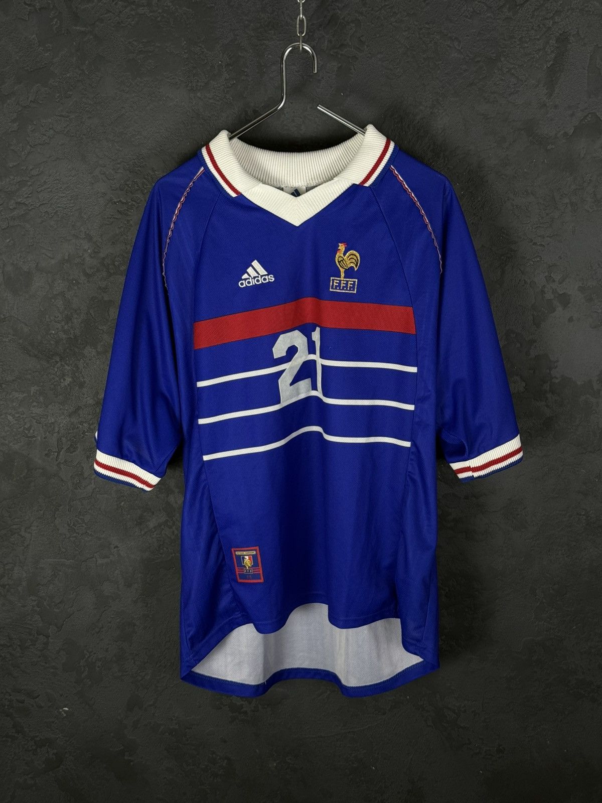 Vintage Rare DUGARRY 21 France Football Shirt 1998/00 Size US XL / EU 56 / 4 - 4 Thumbnail
