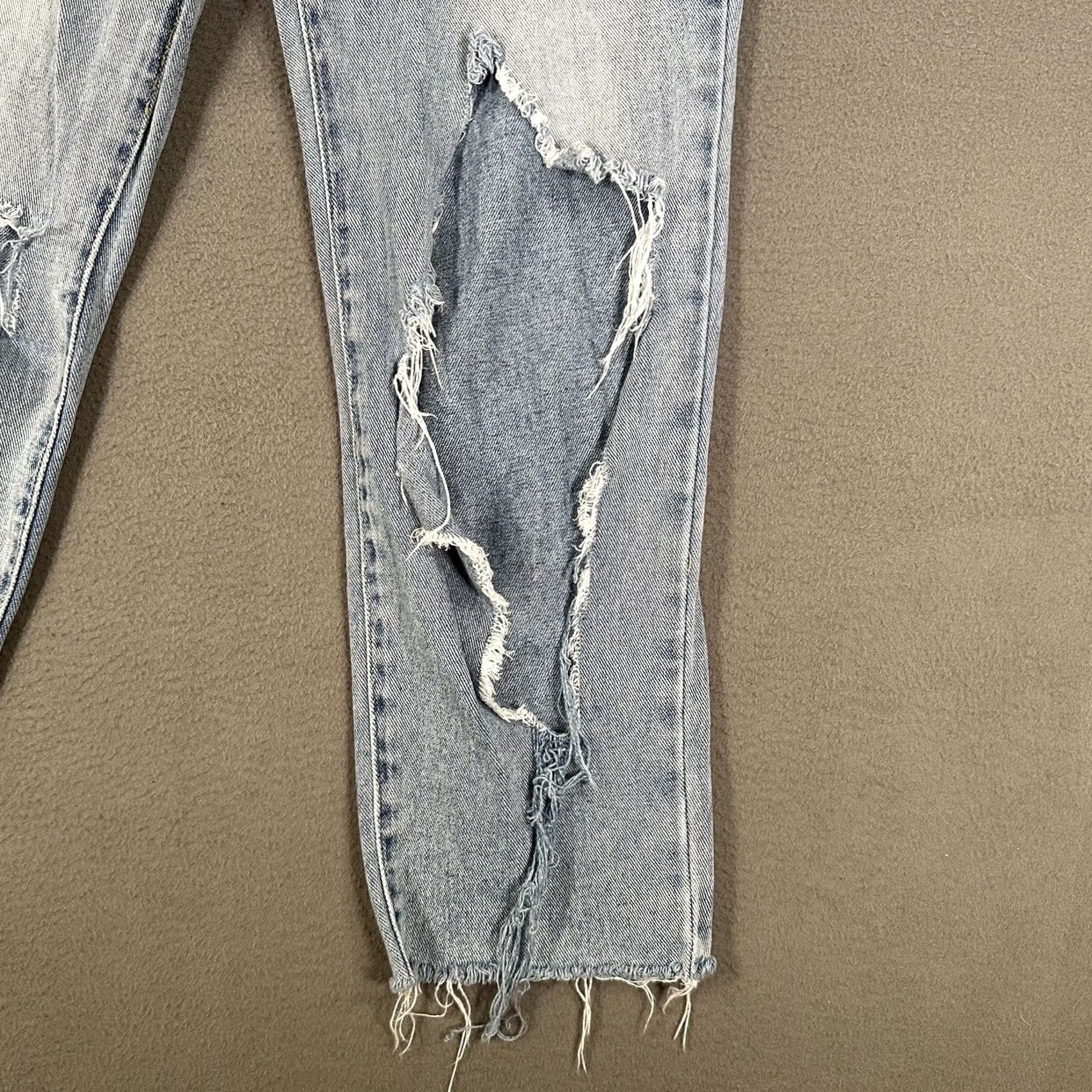Pacsun PacSun Jeans Women 26 Blue High Rise Straight Distressed Raw Hem Button Up Denim Size 26" / US 2 / IT 38 - 7 Thumbnail