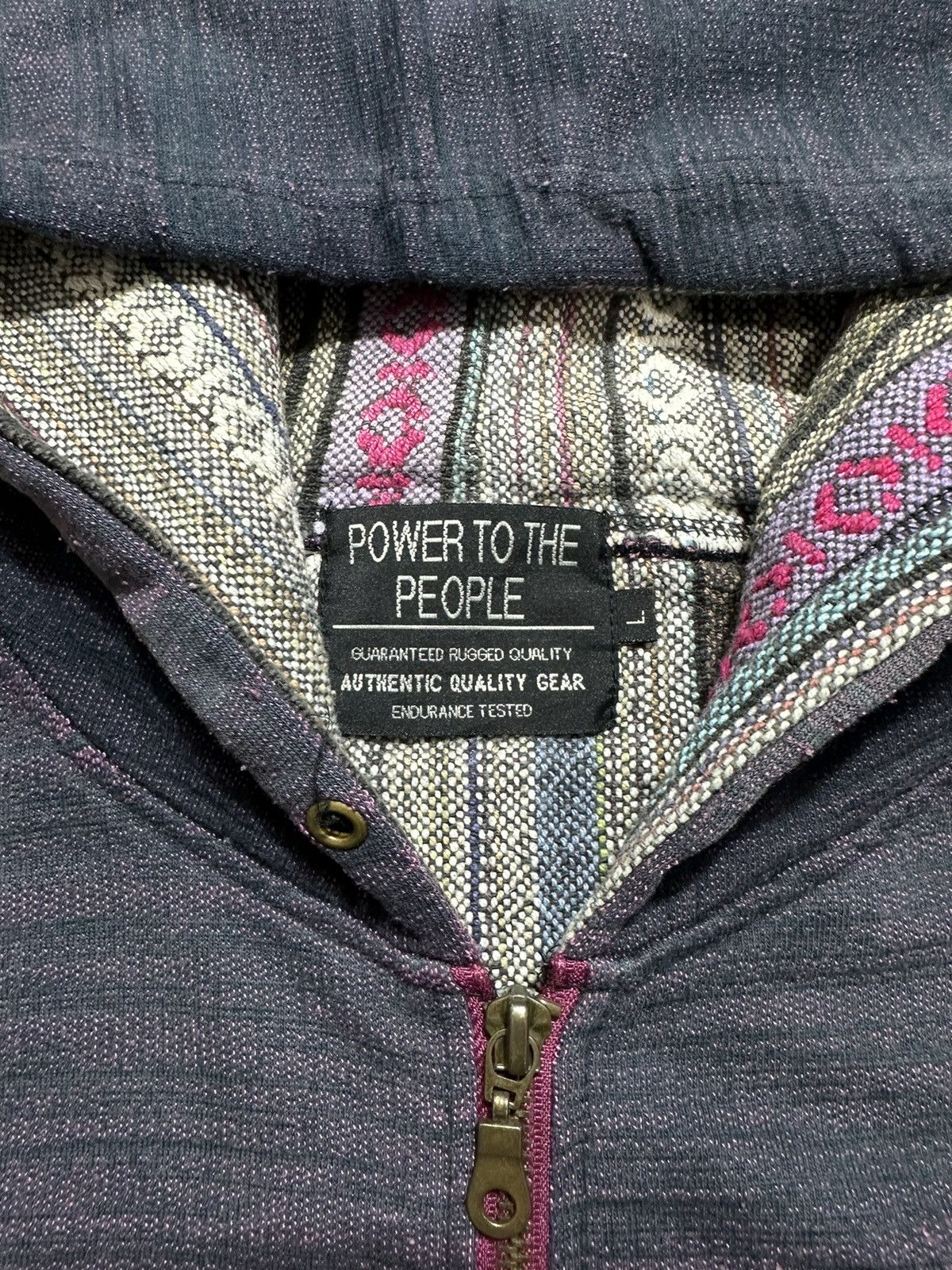 20471120 CRAZY FADED POWER TO THE PEOPLE DISTRESSED ZIP HOODIE PUNK Size US M / EU 48-50 / 2 - 9 Thumbnail