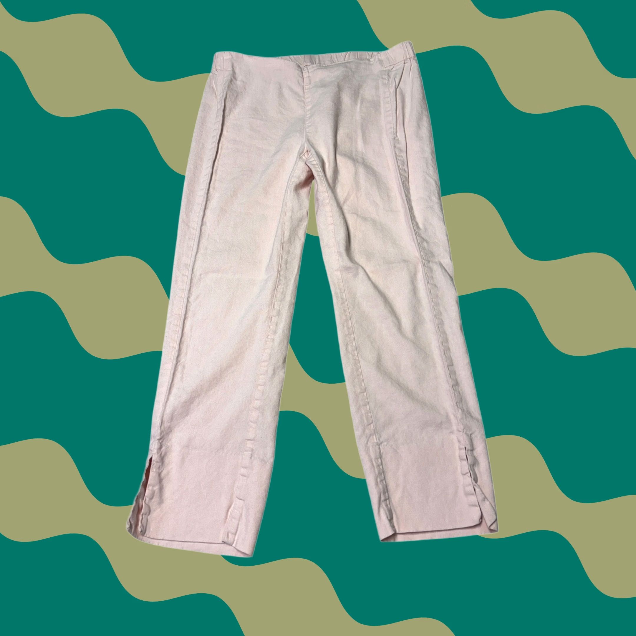 J. Jill J. Jill Linen Stretch Pink Straight Leg Elastic Waist Pants Womens Regular M Inseam 24 Spring Summer Cit Shirt? Size 32" / US 10 / IT 46 - 1 Thumbnail