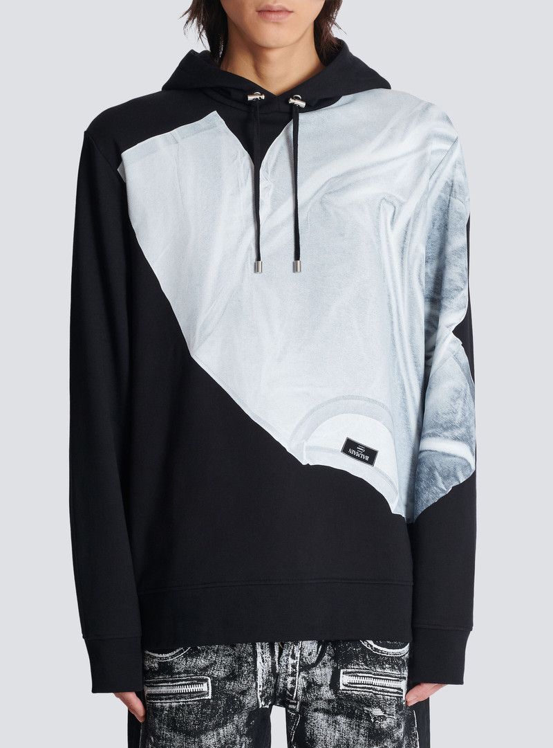 Balmain o1y0426 Hoodie in Black/White Size US M / EU 48-50 / 2 - 4 Thumbnail