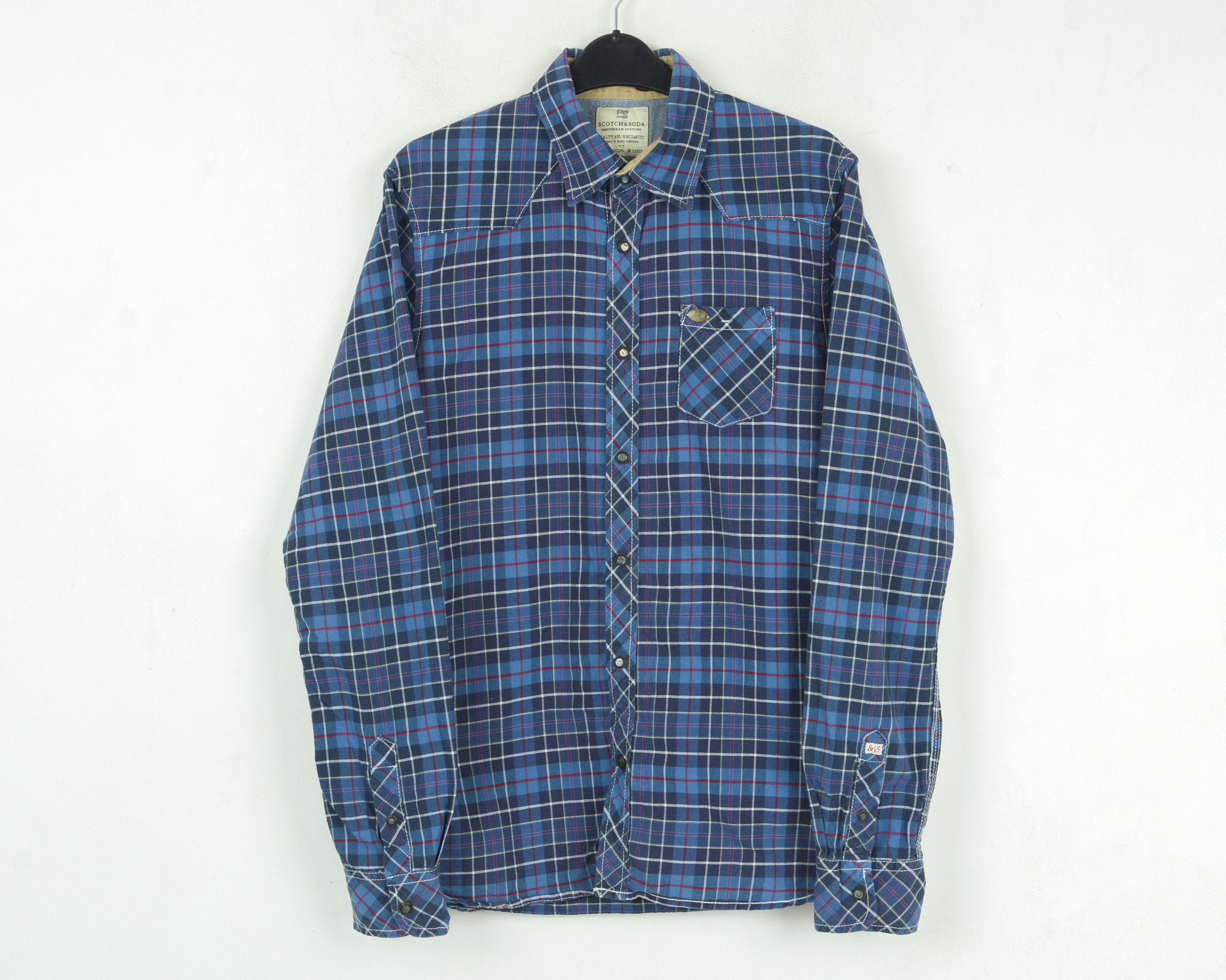 Scotch & Soda Casual Shirt Long Sleeve Check Cotton Snap Button Up Top Size US M / EU 48-50 / 2 - 1 Thumbnail