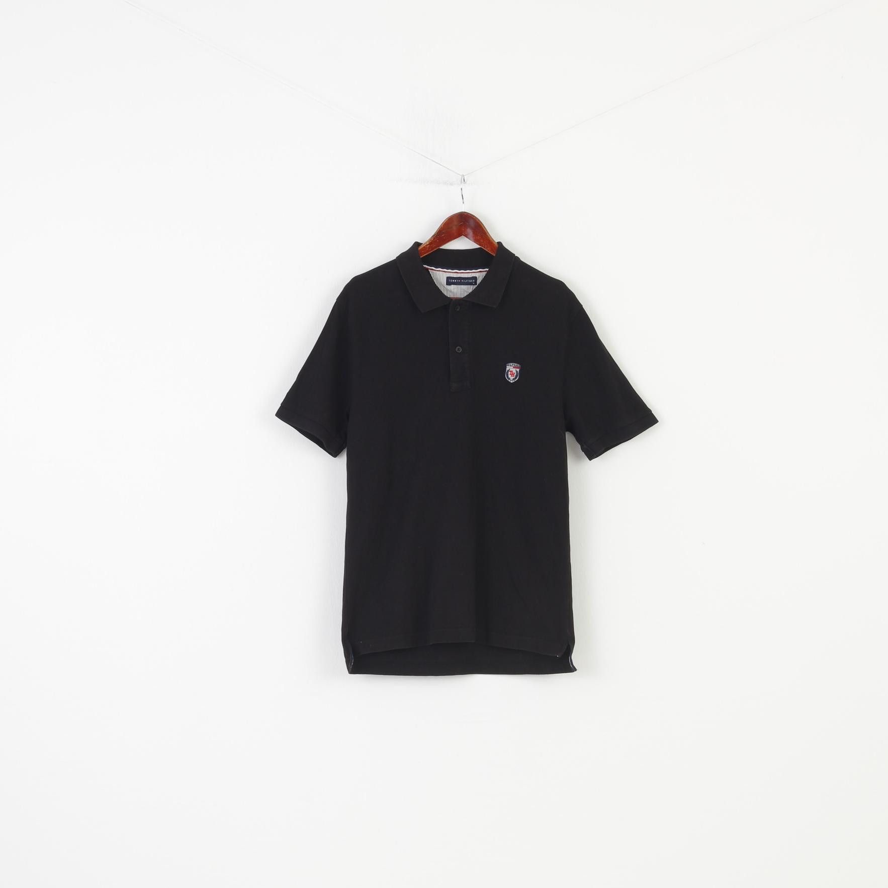 Tommy Hilfiger Tommy Hilfiger Men XL (M) Polo Shirt Black 10375 Size US XL / EU 56 / 4 - 2 Thumbnail