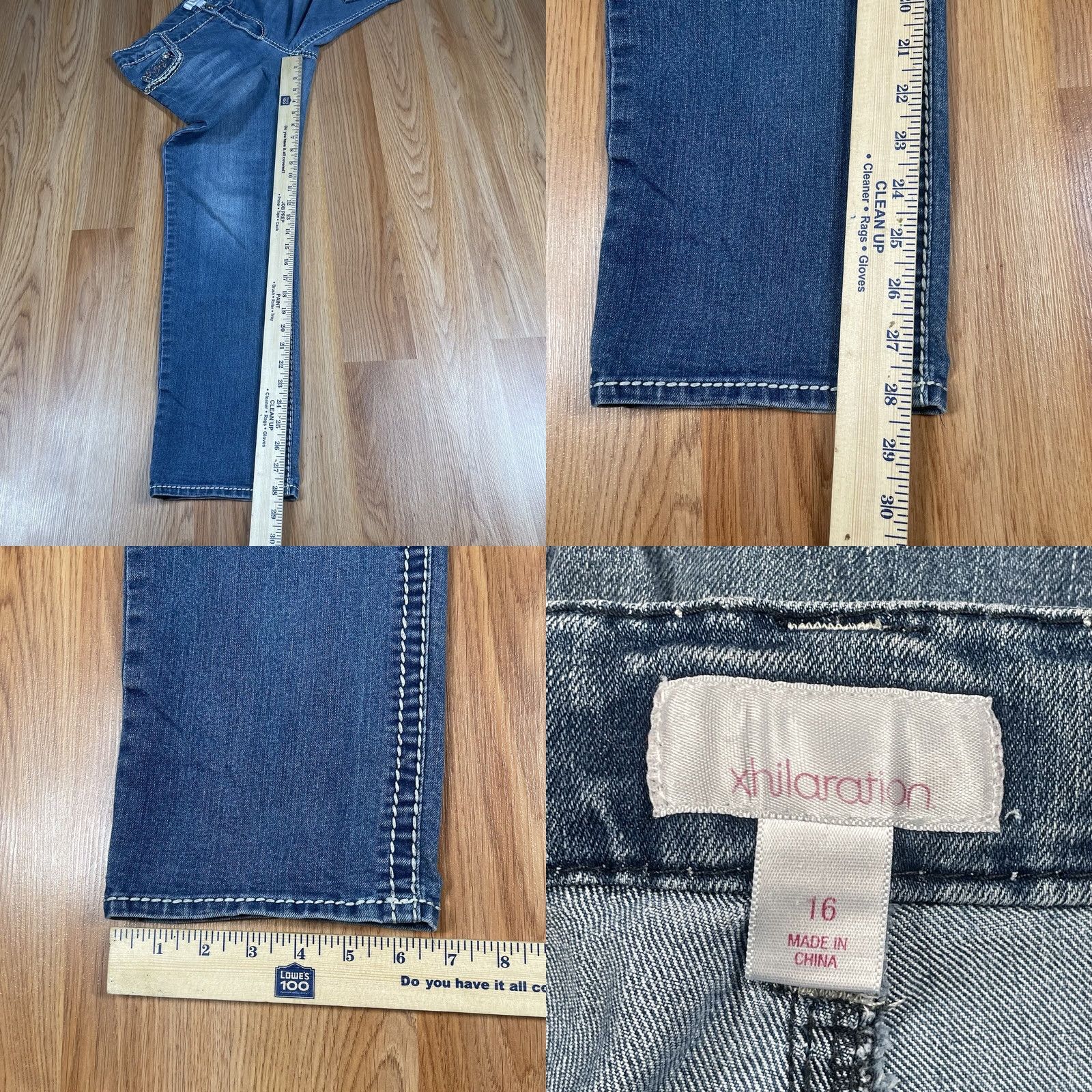Vintage Alternative Title 2: Xhilaration Jeans Womens 16 Straight Leg Flat Front Stretch Blue Denim Pants - New Condition Size 38" / US 16 / IT 52 - 8 Thumbnail