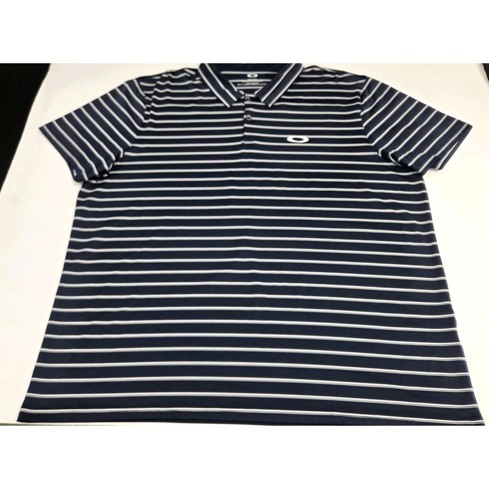 Oakley Oakley Polo Shirt Blue/White Striped Regular Standard Fit 2XL Mens Polo Shirt Logo Short Sleeve Golf Casual Activewear Size US XXL / EU 58 / 5 - 2 Thumbnail