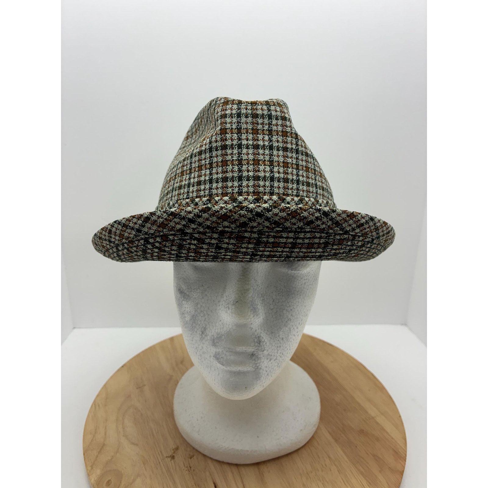 Other Vintage Jordan Marsh Plaid Hat S/M | Feather Trim Brimmed Size ONE SIZE - 2 Thumbnail