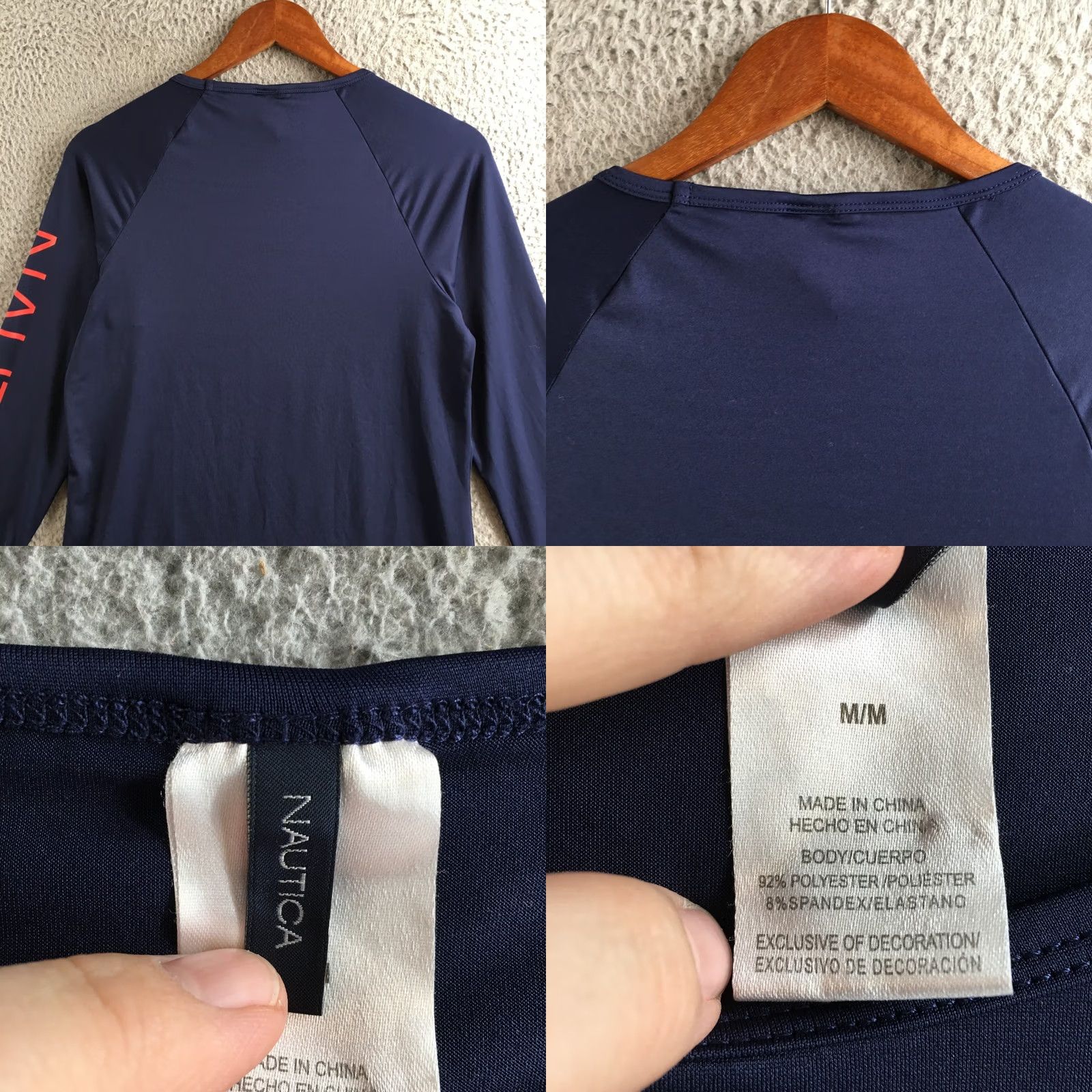 Nautica Nautica Rash Guard Swim Shirt Womens Medium Blue Crew Neck Pullover Long Sleeve Swimsuit Top Size M / US 6-8 / IT 42-44 - 8 Thumbnail