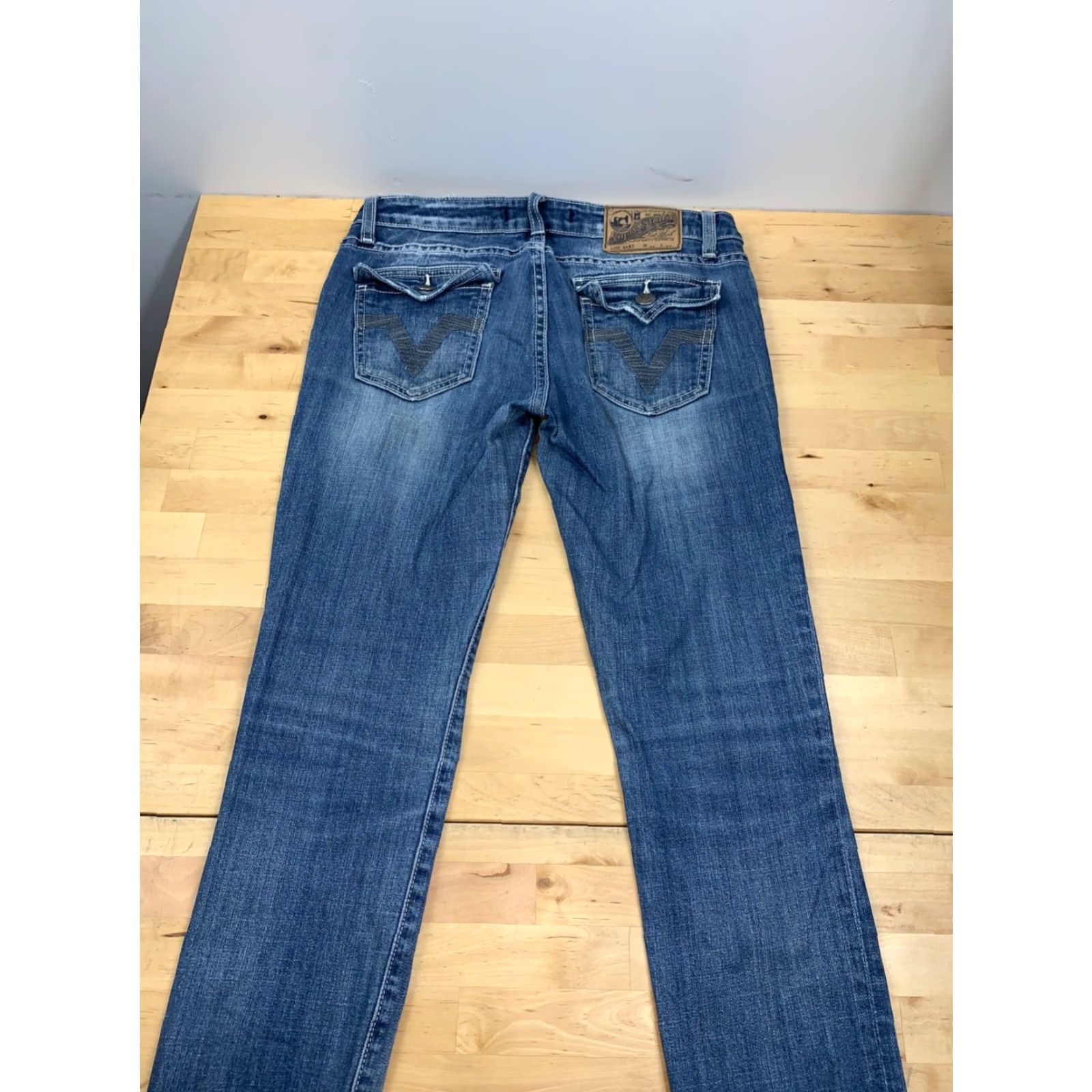 Vintage VIGOSS Womens Skinny Jeans Size 5/6 Blue Distressed Casual Jeans 5027 Size 27" / US 4 / IT 40 - 3 Thumbnail