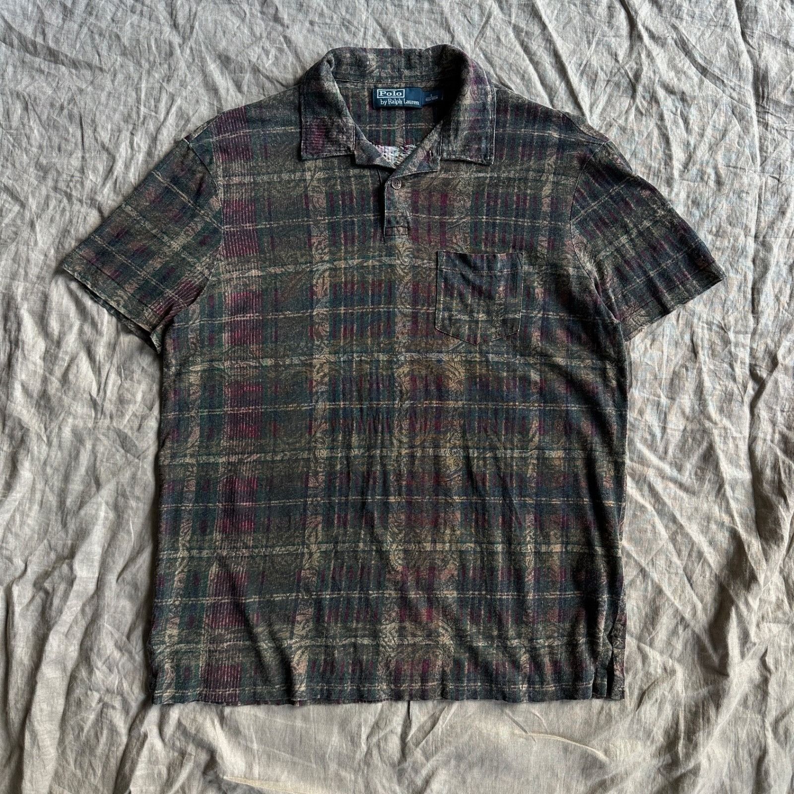 Polo Ralph Lauren Polo Ralph Lauren Men's Plaid Polo Shirt Grunge Style Size L Size US L / EU 52-54 / 3 - 3 Thumbnail