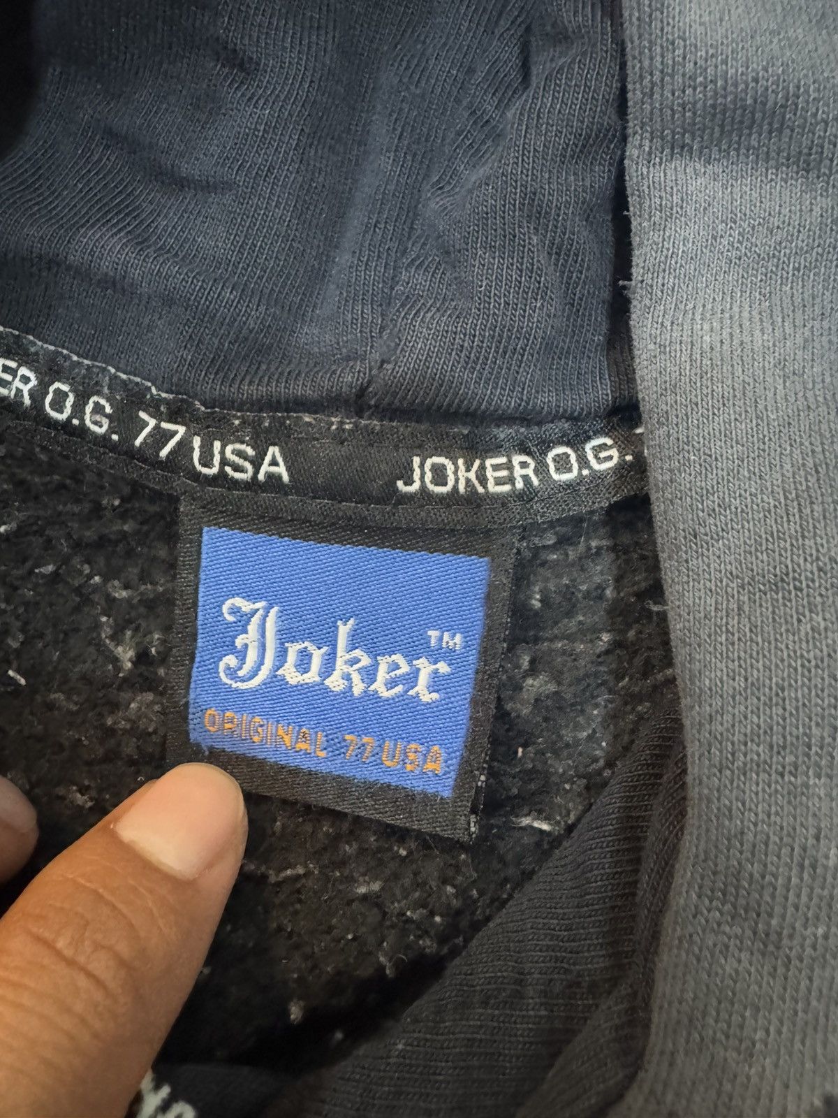 Japanese Brand × Vintage Vintage Joker 77 USA Big Size Hoodie Size US XXL / EU 58 / 5 - 10 Thumbnail