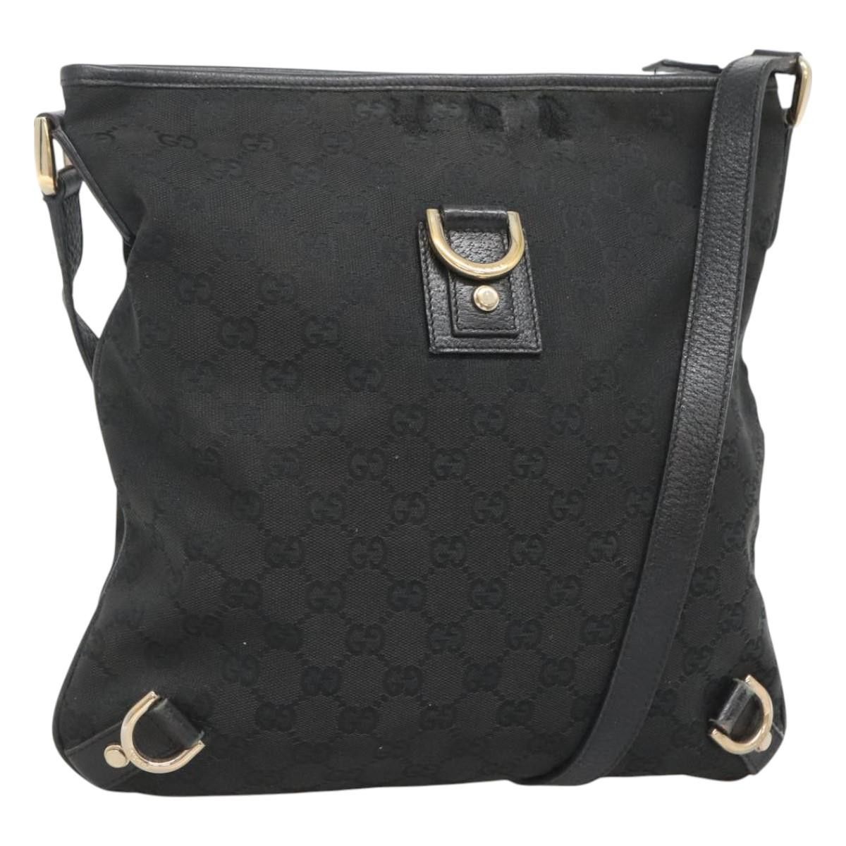 Gucci GUCCI GG Canvas Abbey Shoulder Bag Black Gold Size ONE SIZE - 1 Thumbnail